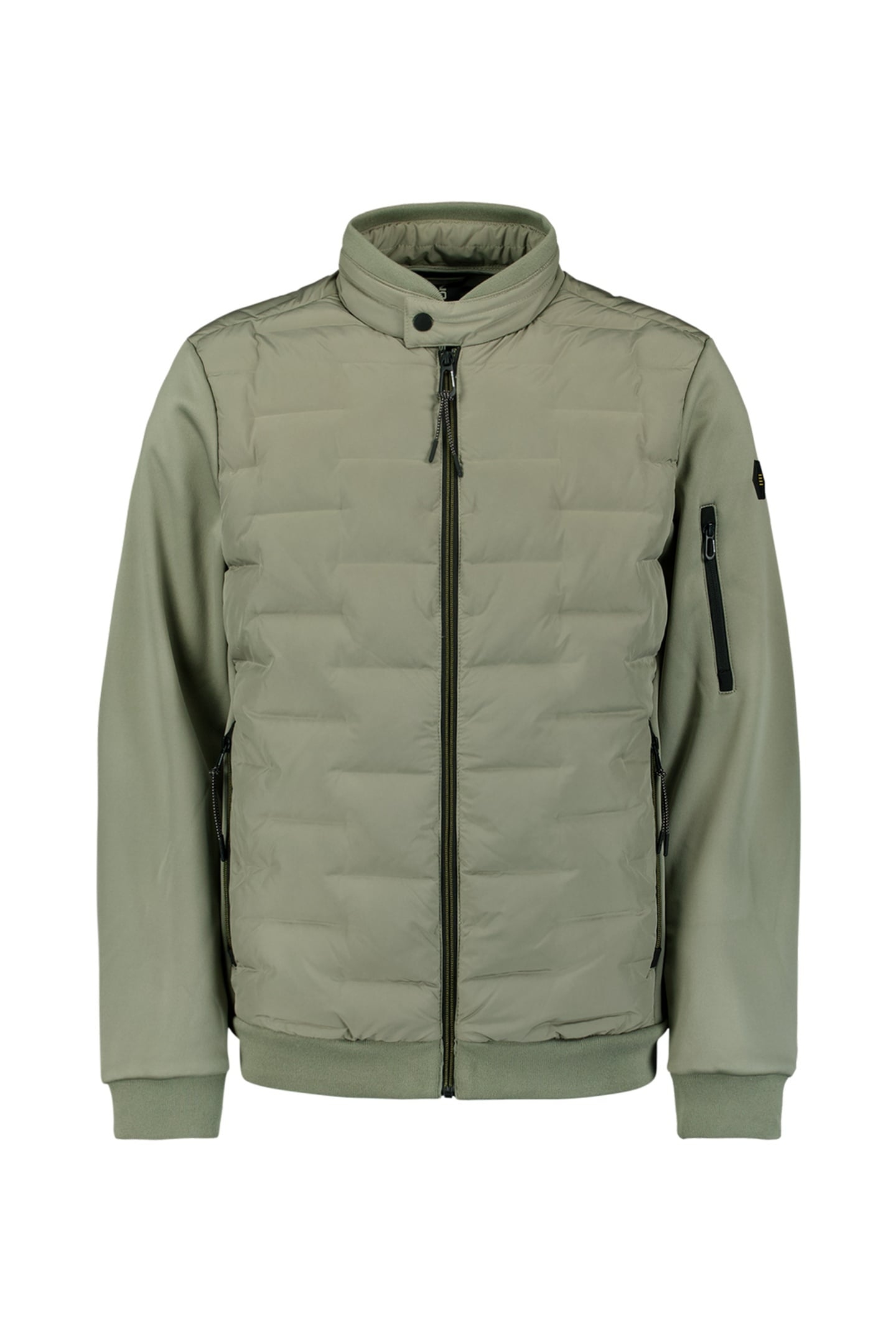 JACKET SHORT FIT SEALED KNITTED MIX LIGHT ARMY 4