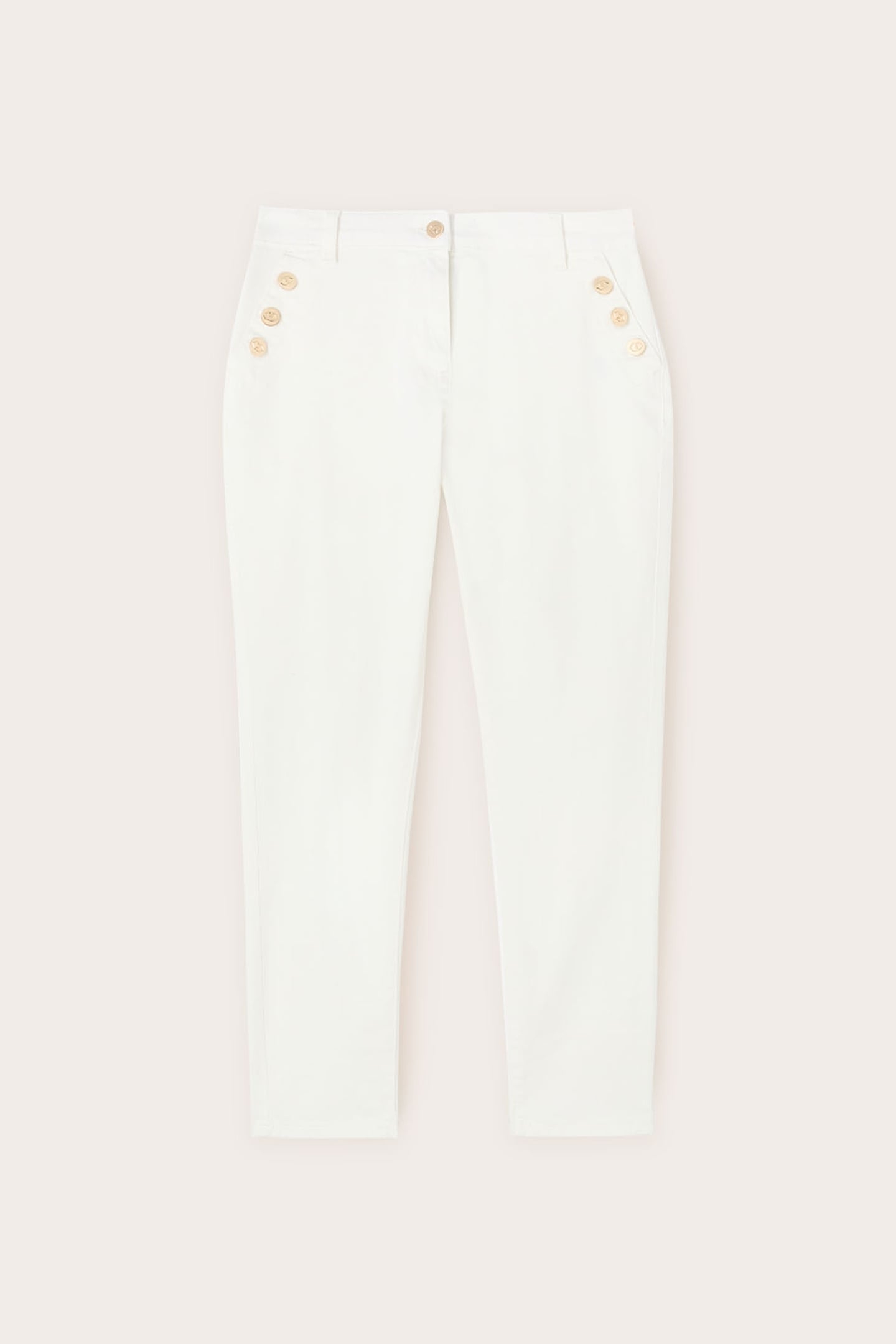 REGULAR TROUSERS WITH METAL BUTTONS WHITE 5