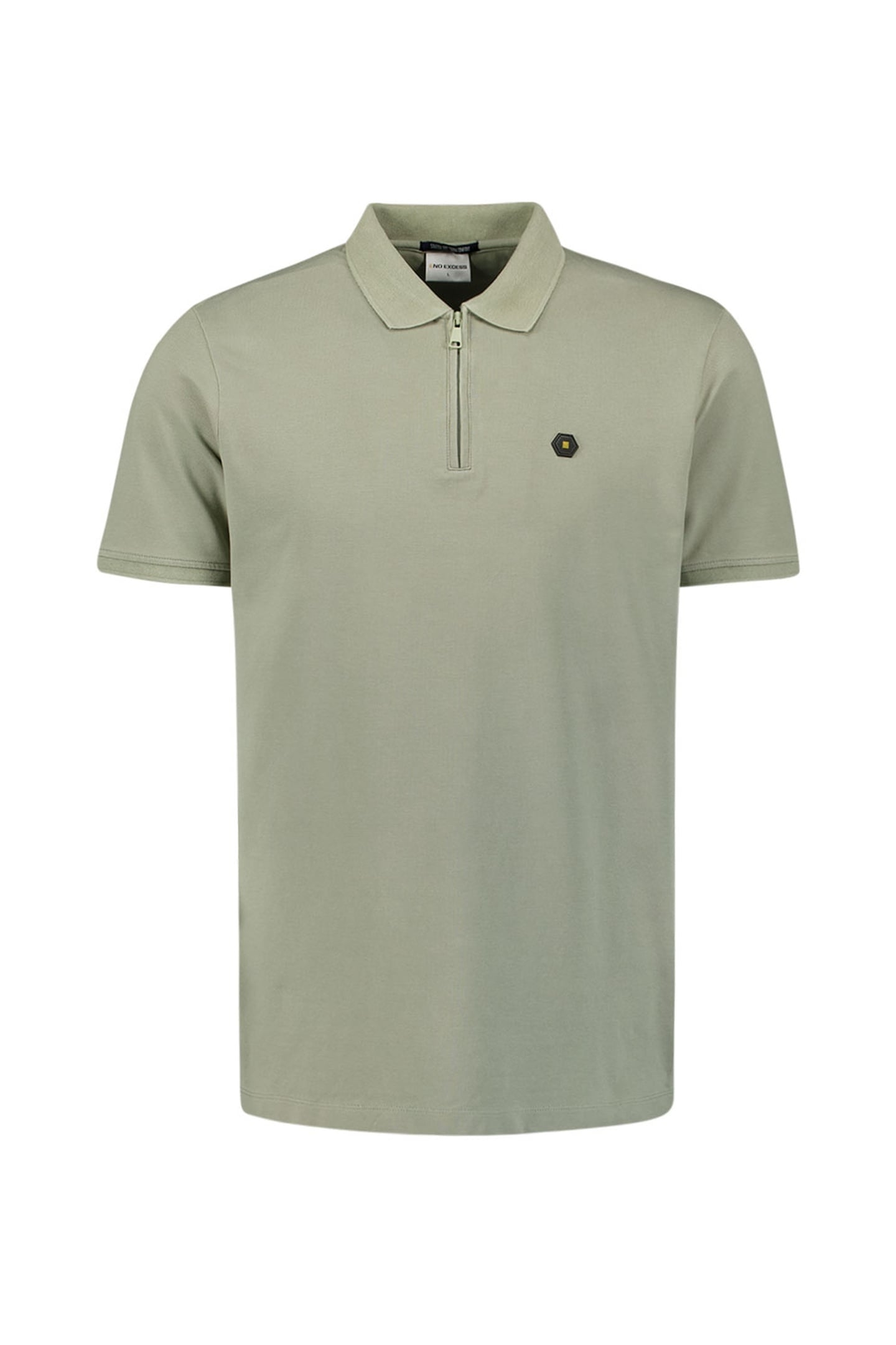 POLO ZIP PIQUE GARMENT DYED SMOKE 5