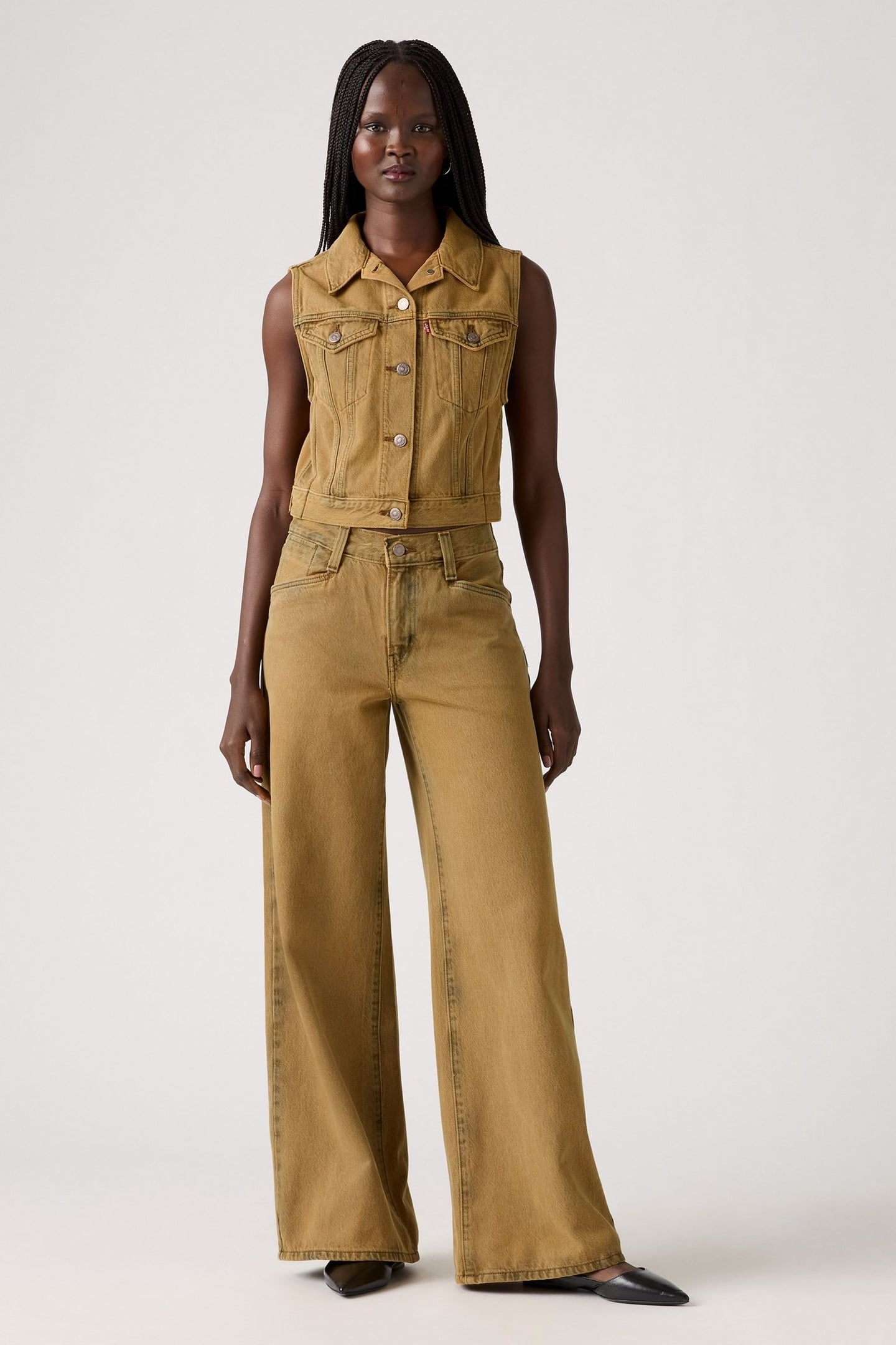 94 BAGGY WIDE LEG POOLED TOBACCO BROWN 1