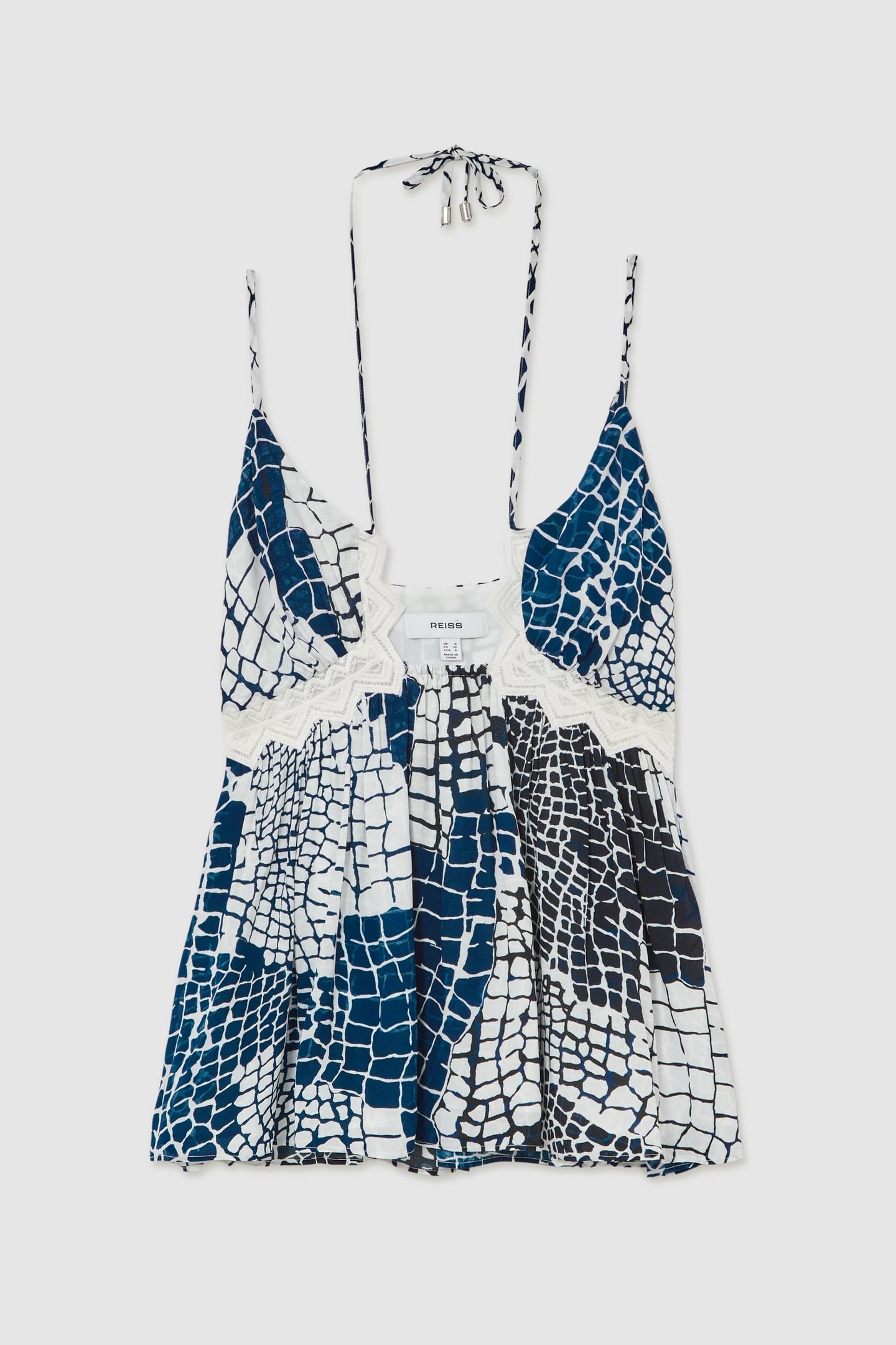 ANIMAL PRINTED LACE TOP BLUE 4