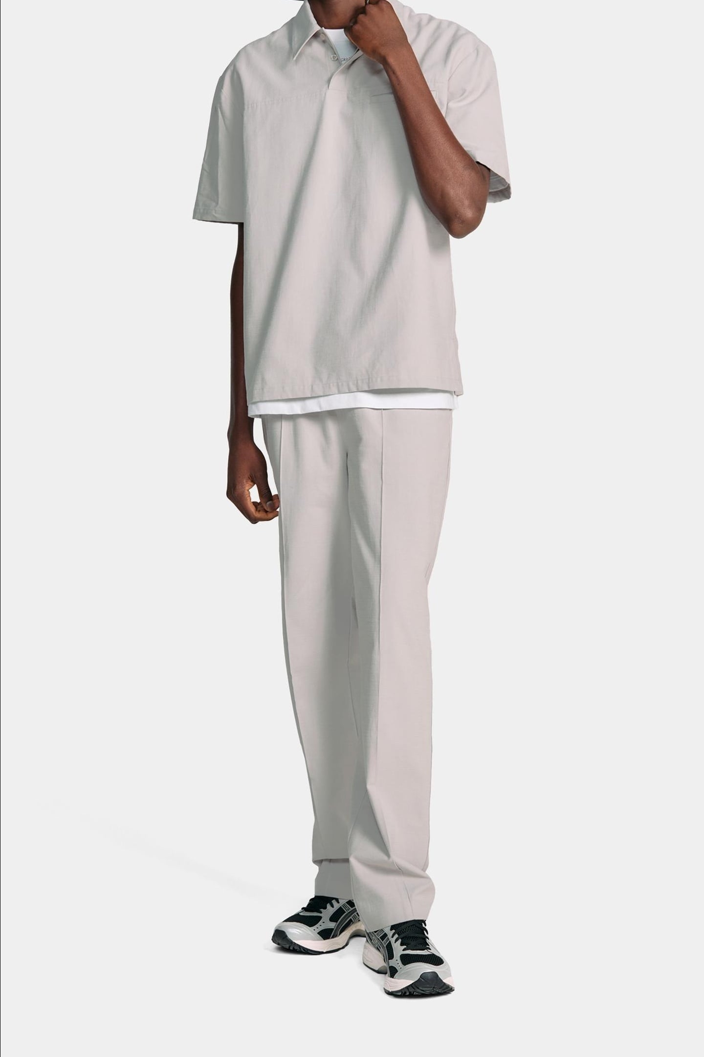 DEMBE RELAXED SHORT SLEEVE SHIRT SLEET GREY 1