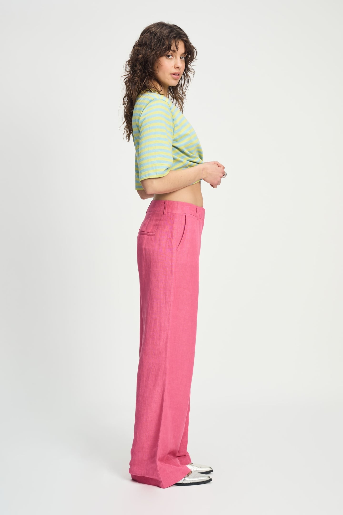 PANTS - RASPBERRY LINEN 3