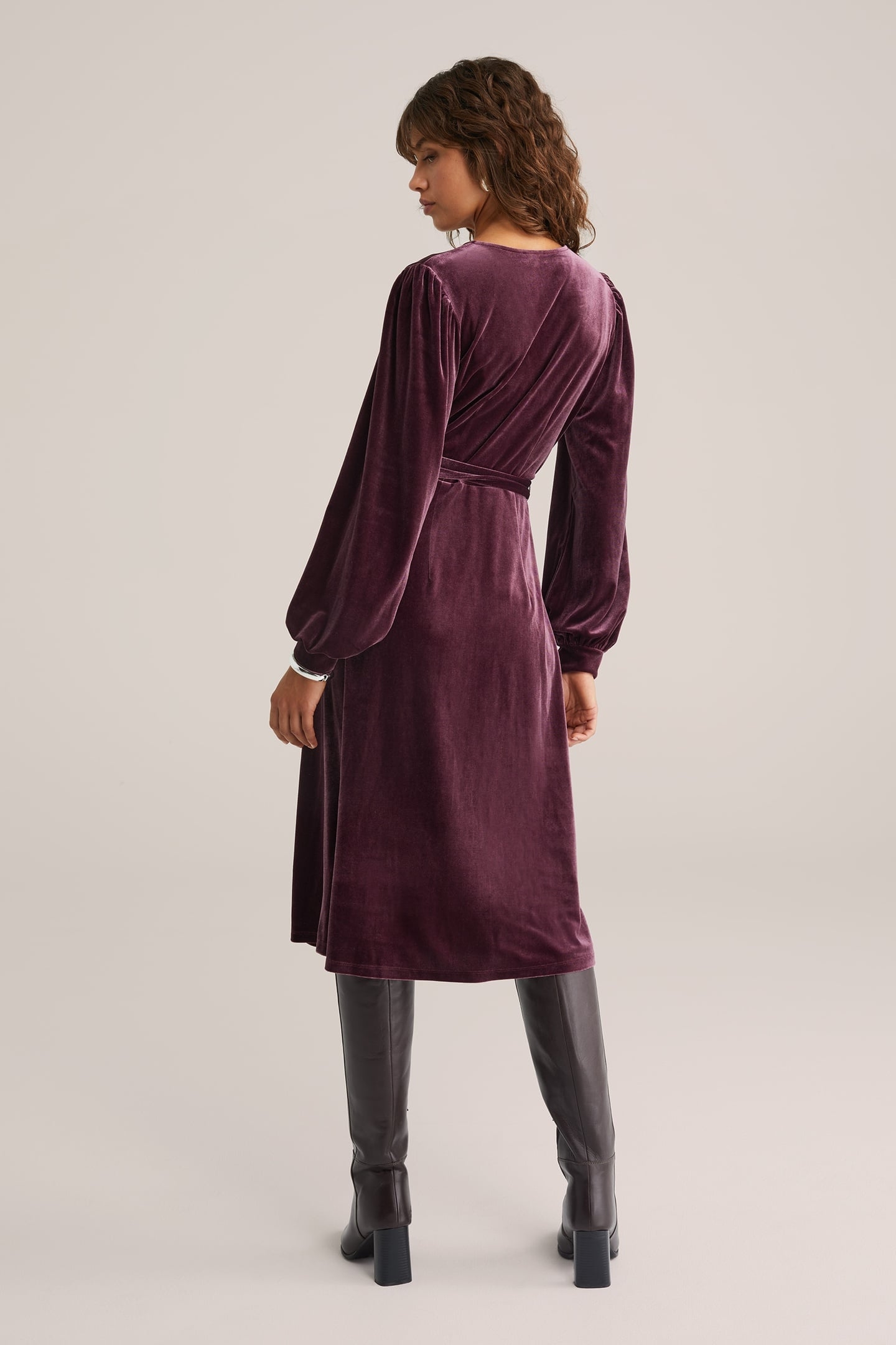 DRESS MID LENGTH AUBERGINE 3