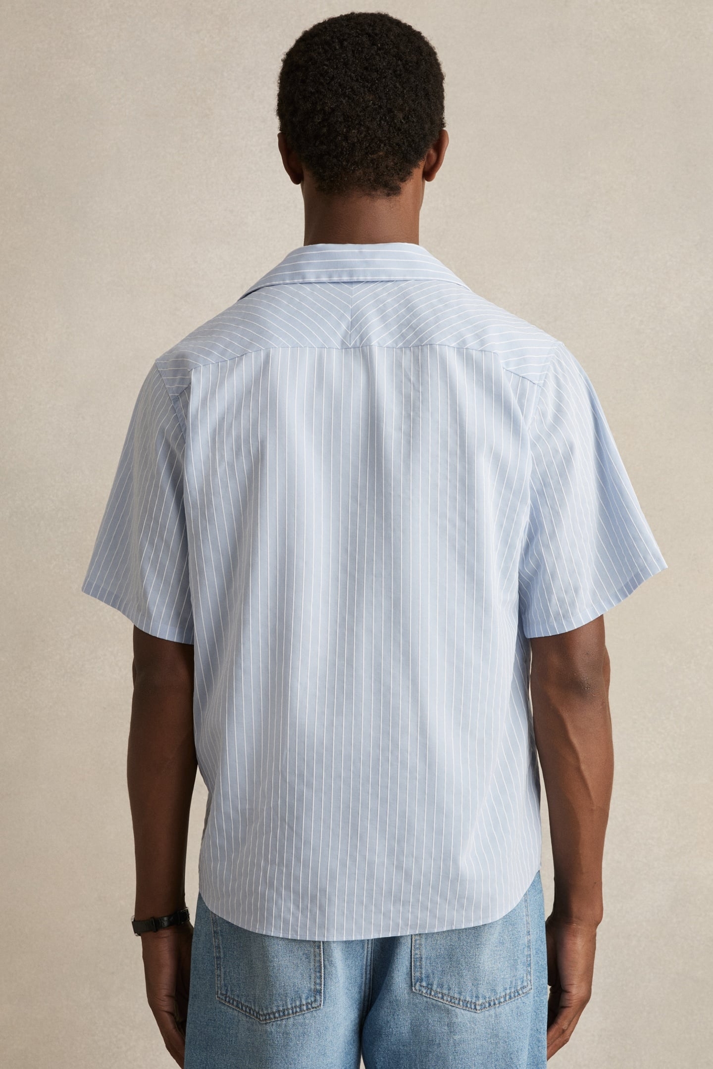SS STRIPE TWIN POCKET CUBAN SHIRT SOFT BLUE/WHITE 3