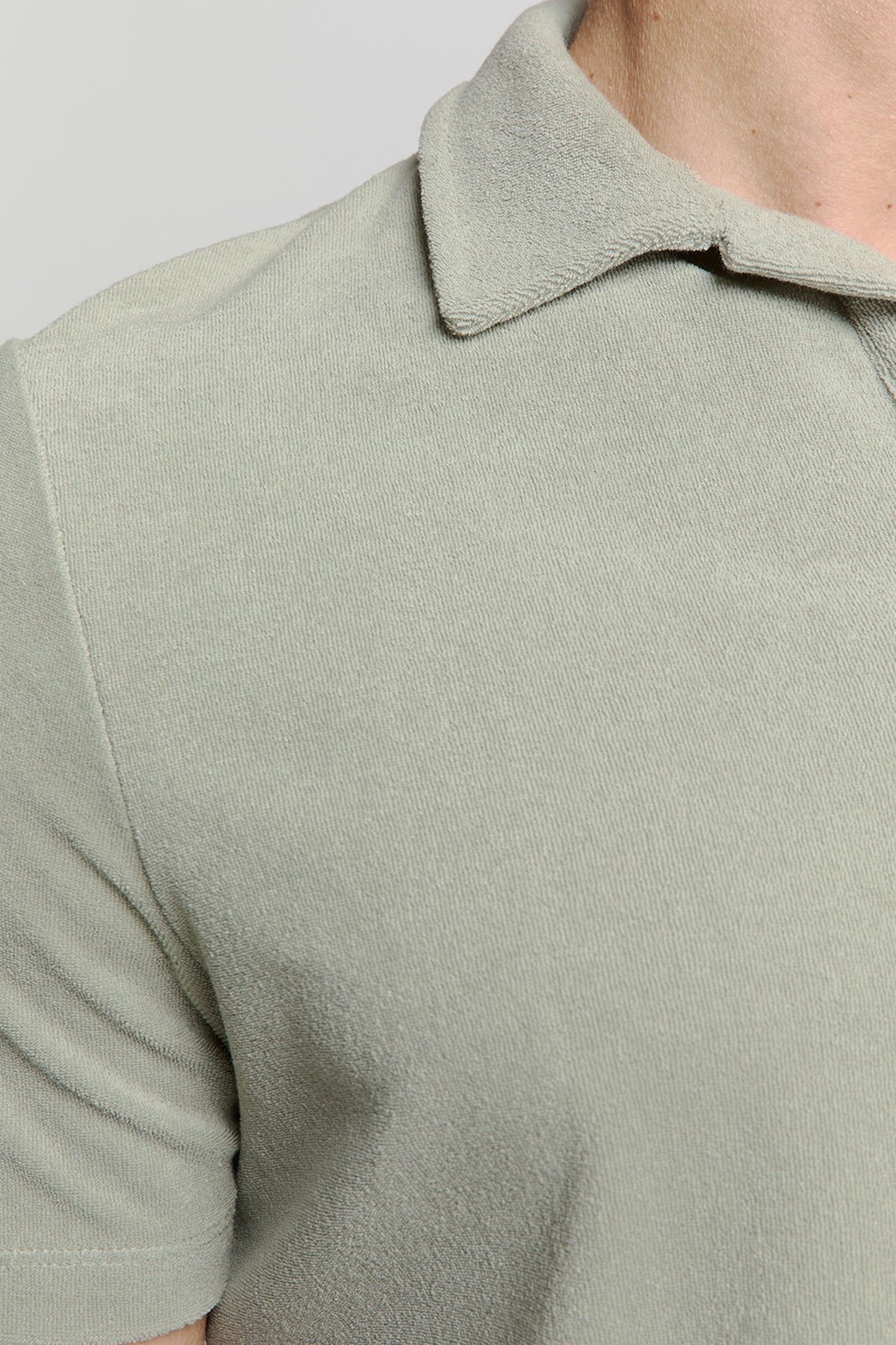 POLO REVERS SOLID TERRY KNIT SMOKE 7