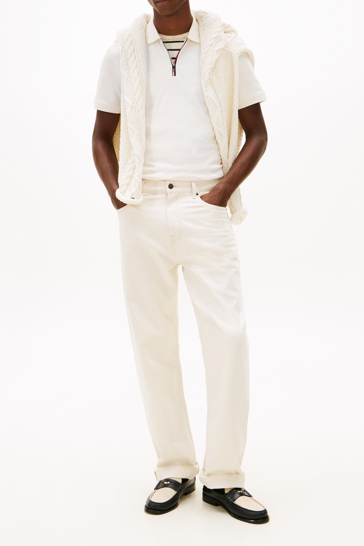 LIQUID COTTON ZIPPER POLO IVORY PETAL 2