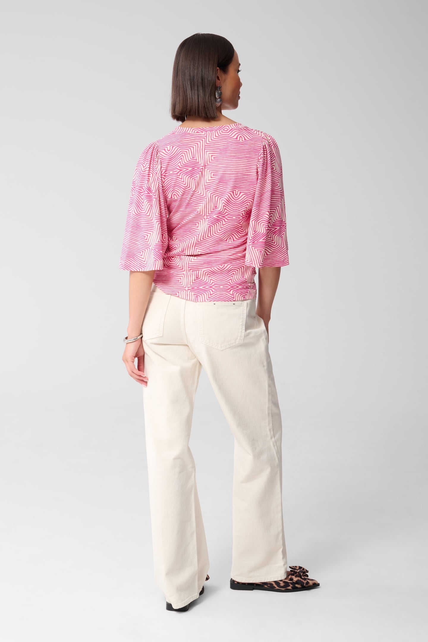 LA-SBRIB JERSEY RUFFLE TOP PINK 3