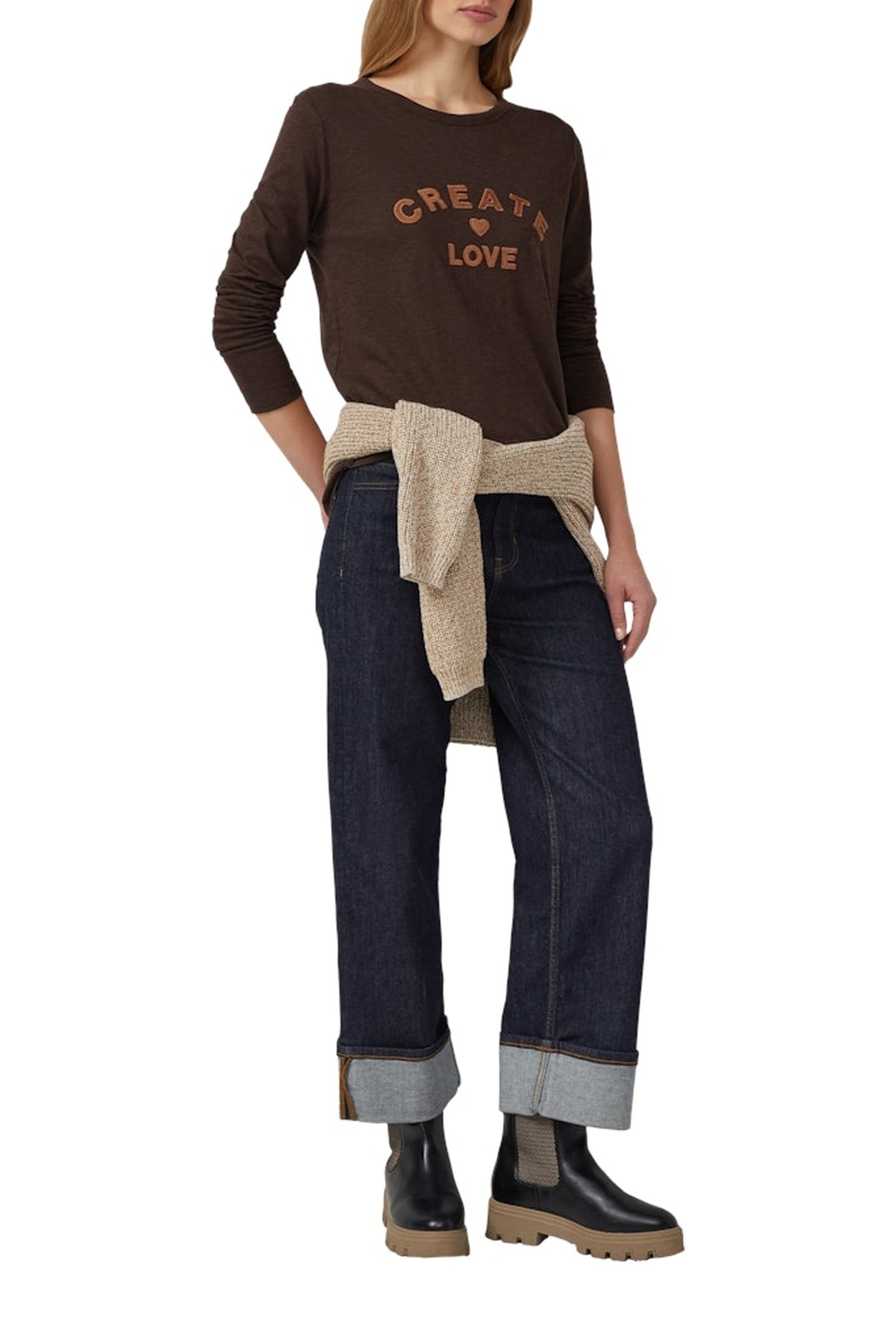 S.OLIVER T-SHIRTS BROWN-DARK 2