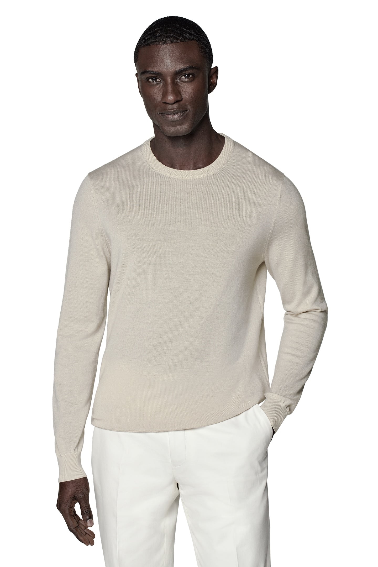 LS CREW MERINO SAND SAND 1