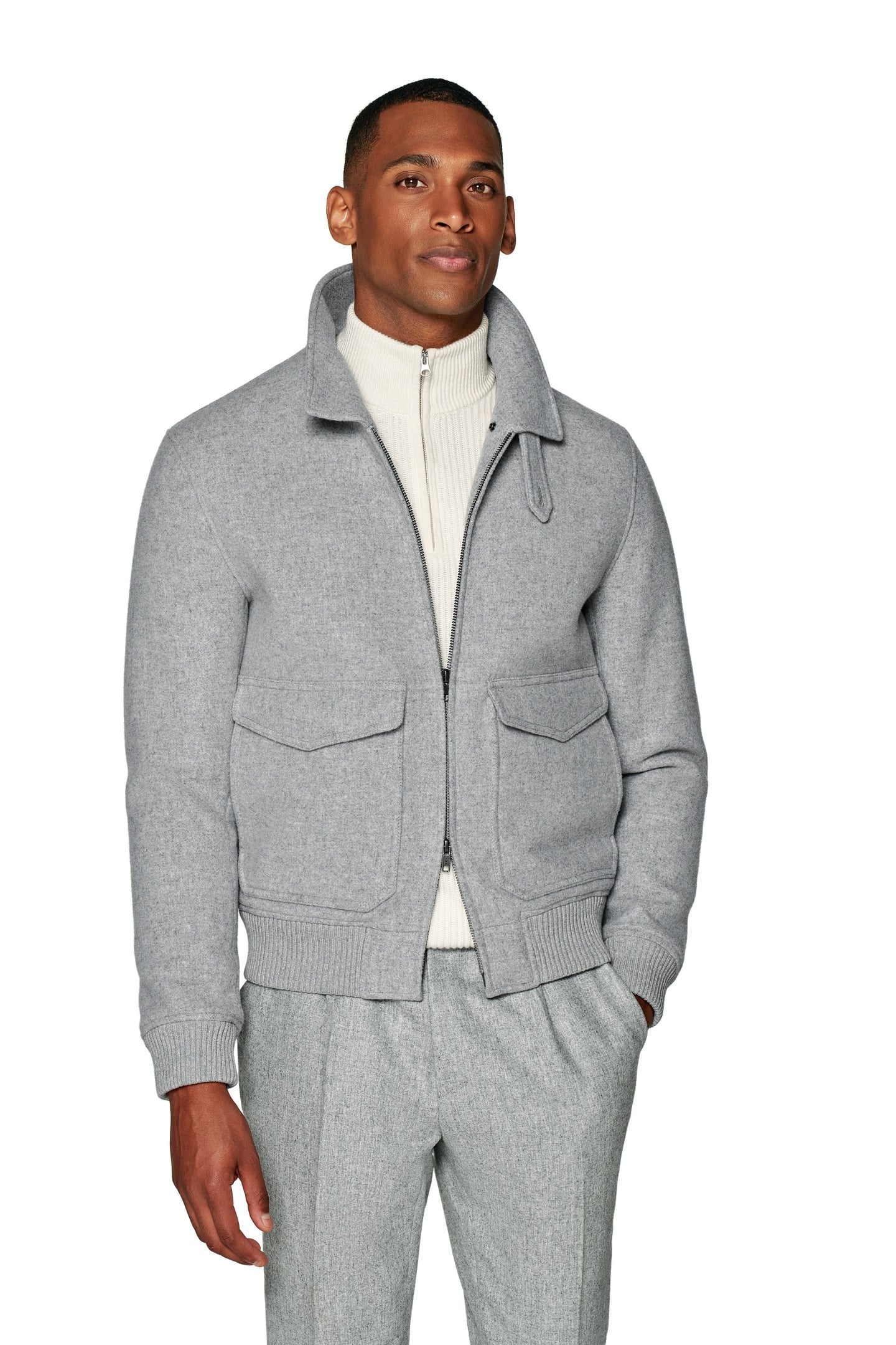SHEARLING BOMBER-LT GREY LIGHT GREY 1
