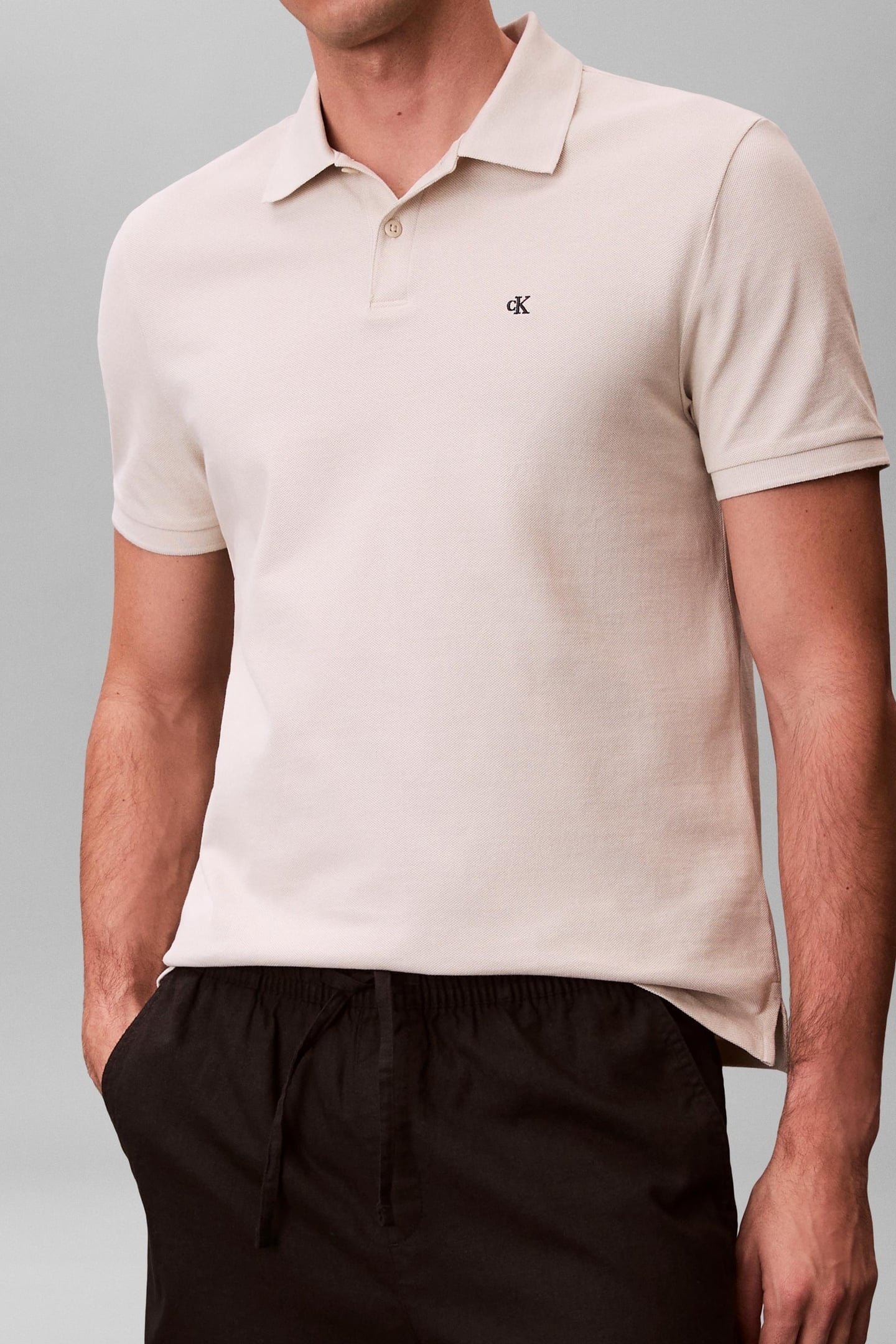 SS MONOGRAM PIQUE POLO OATMEAL 1