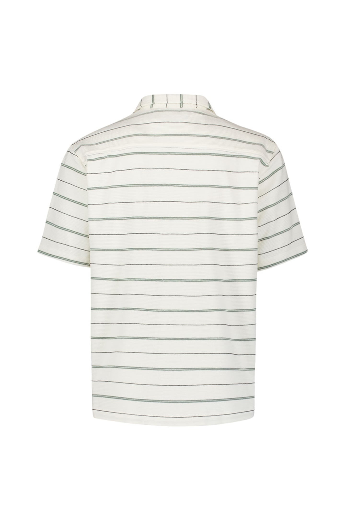 SHIRT SHORT SLEEVE JERSEY REVERS COLLAR STRIPES OFFWHITE 5