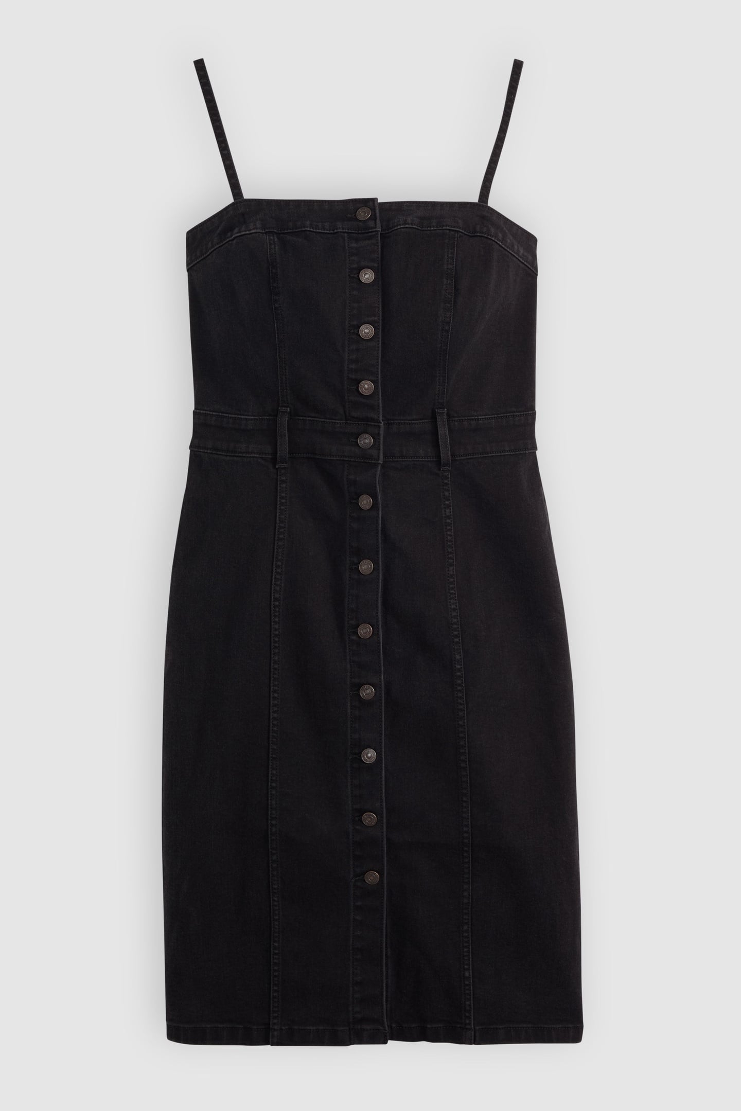 DENIM BUSTIER DRESS BLACK 4