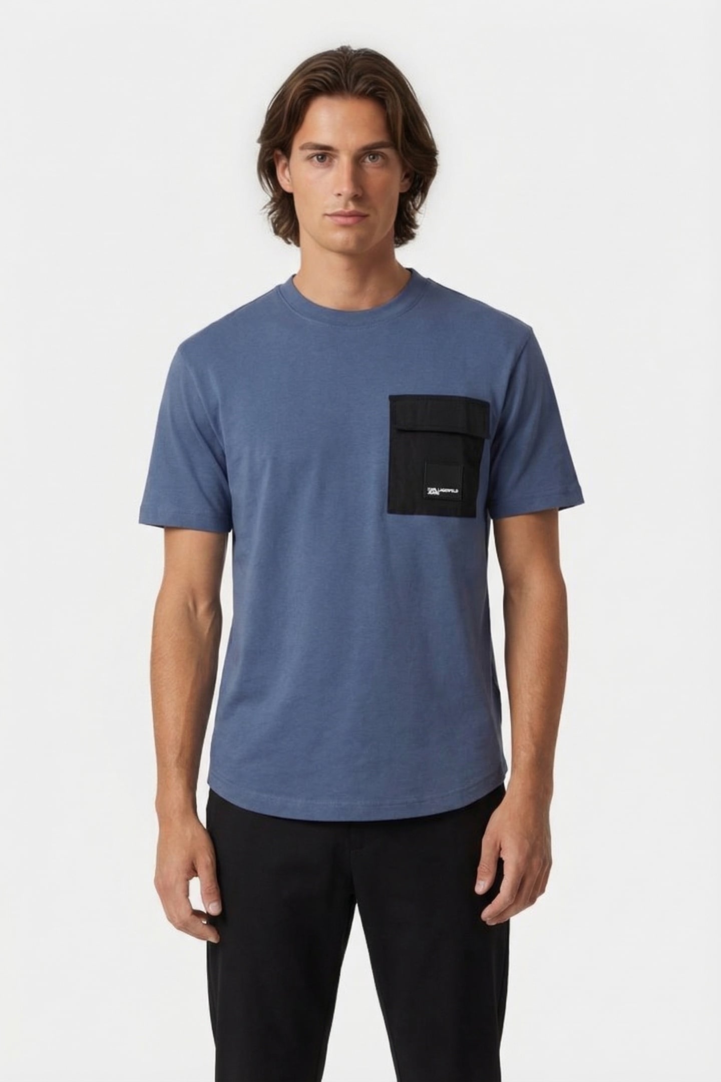 VINTAGE INDIGO KLJ REG MIX MATERIAL TEE 1