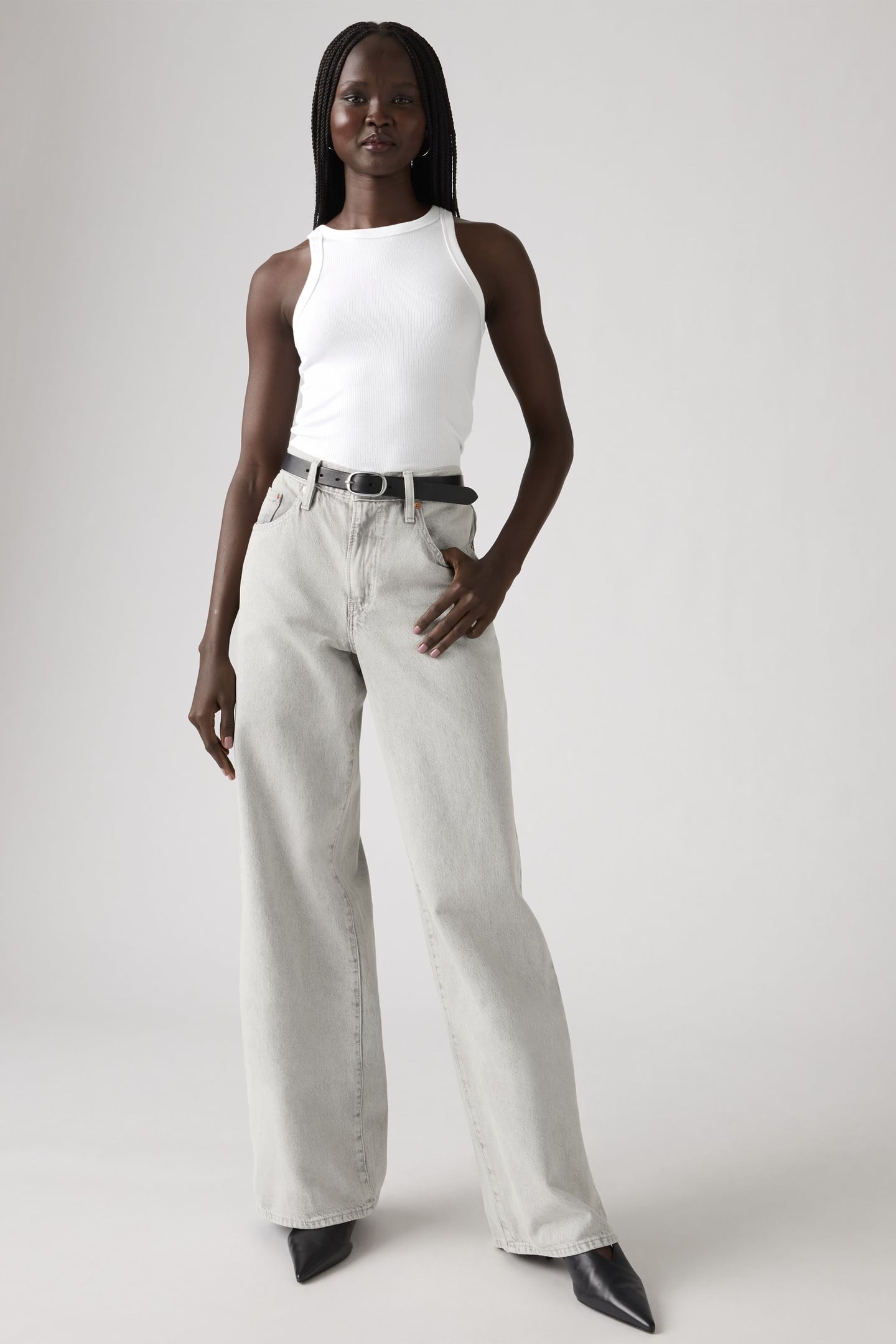 XL STRAIGHT LIGHTWEIGHT JEANS GREY 1