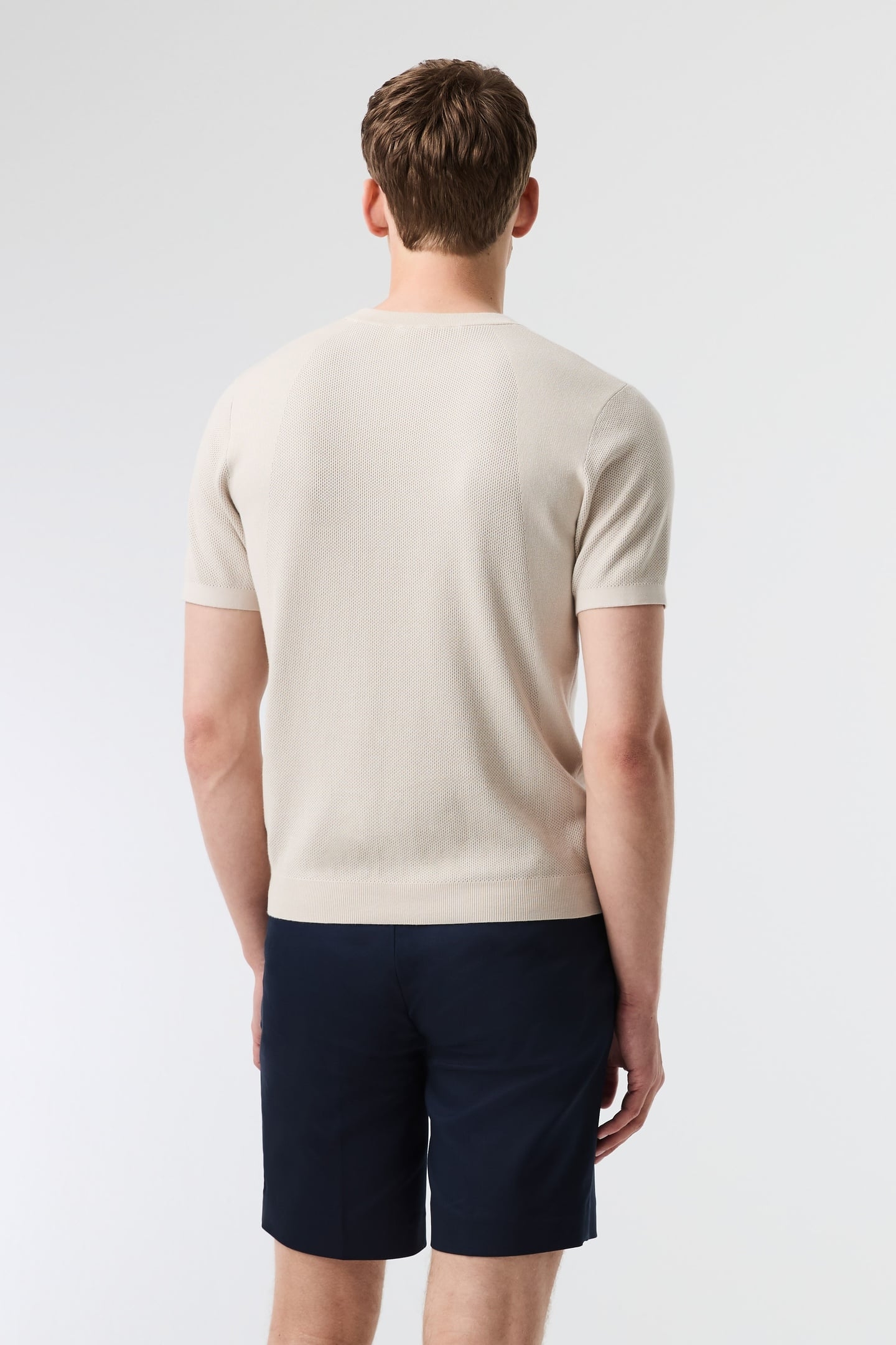 FAWEN V1.Y9.01 FLAT-KNIT-SHIRT STONE/CLOUD GREY 2