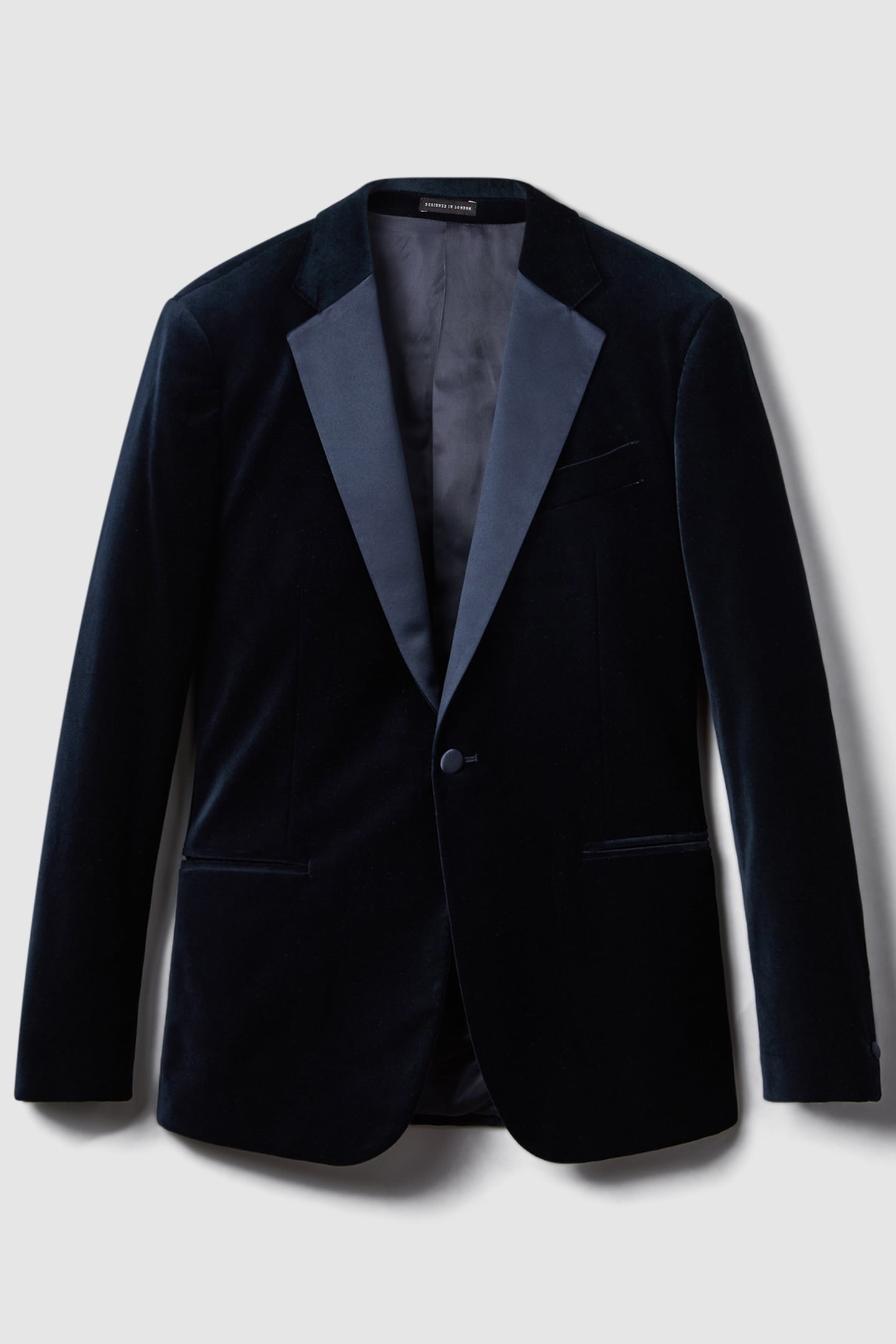 SB 2B NOTCH VELVET BLAZER NAVY 4