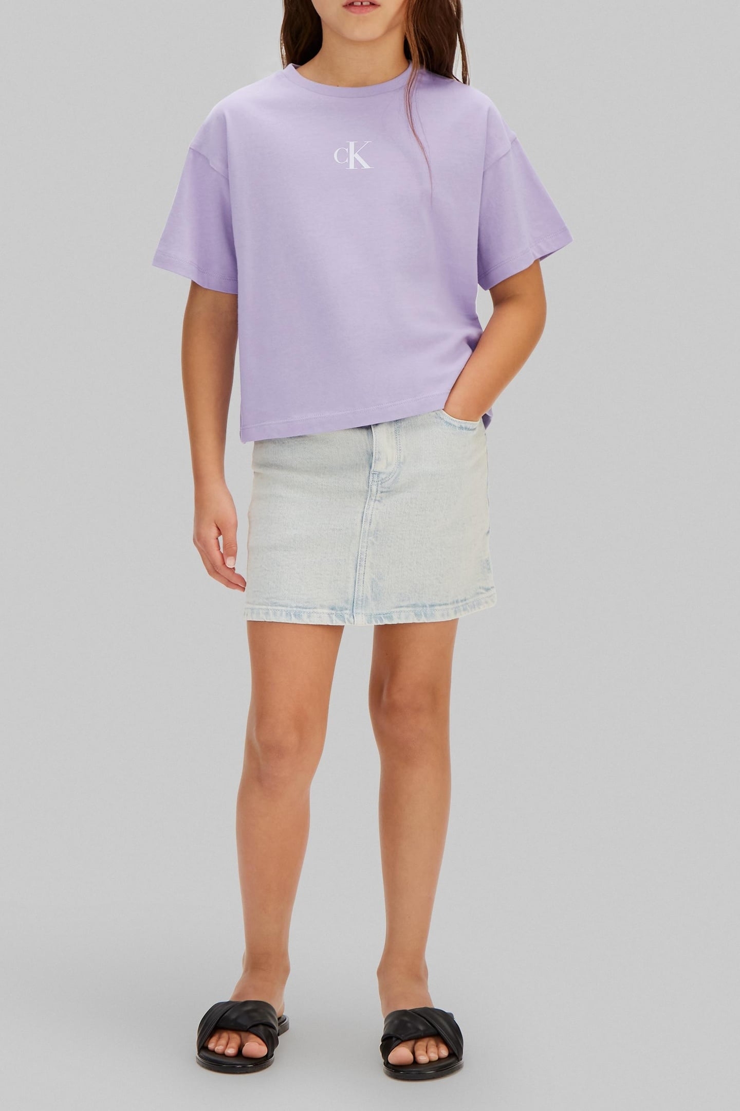 GIRLS LOGO BOXY T-SHIRT SOFT LAVENDER 3