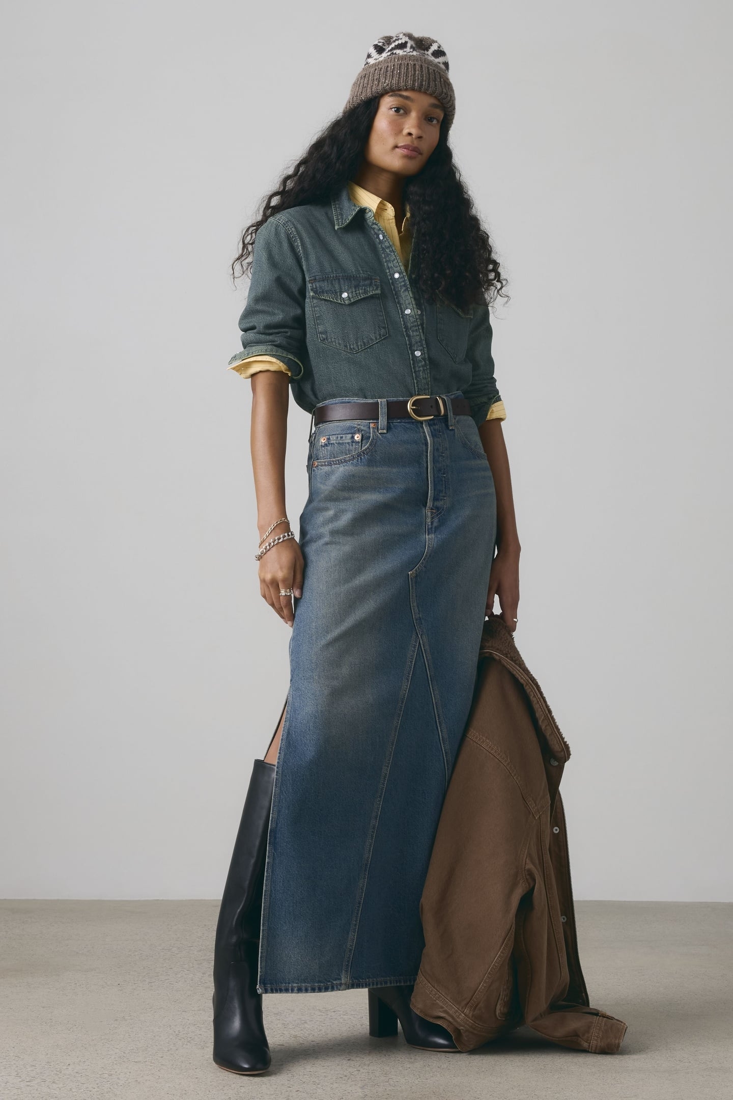 LONG ICON SKIRT BLUE 1