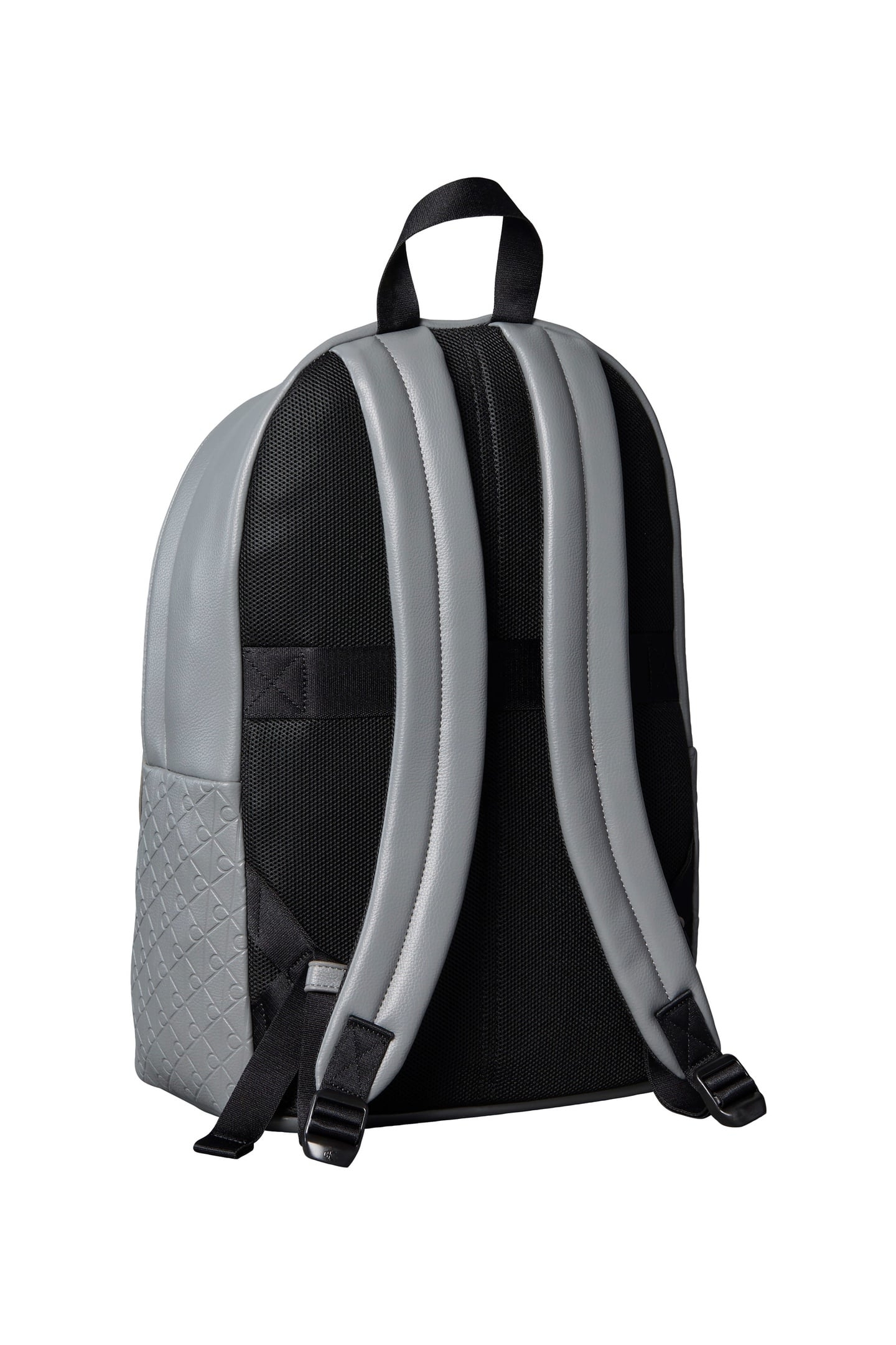 EMBLEM EMBOSS ROUND BACKPACK CHARCOAL GRAY 4