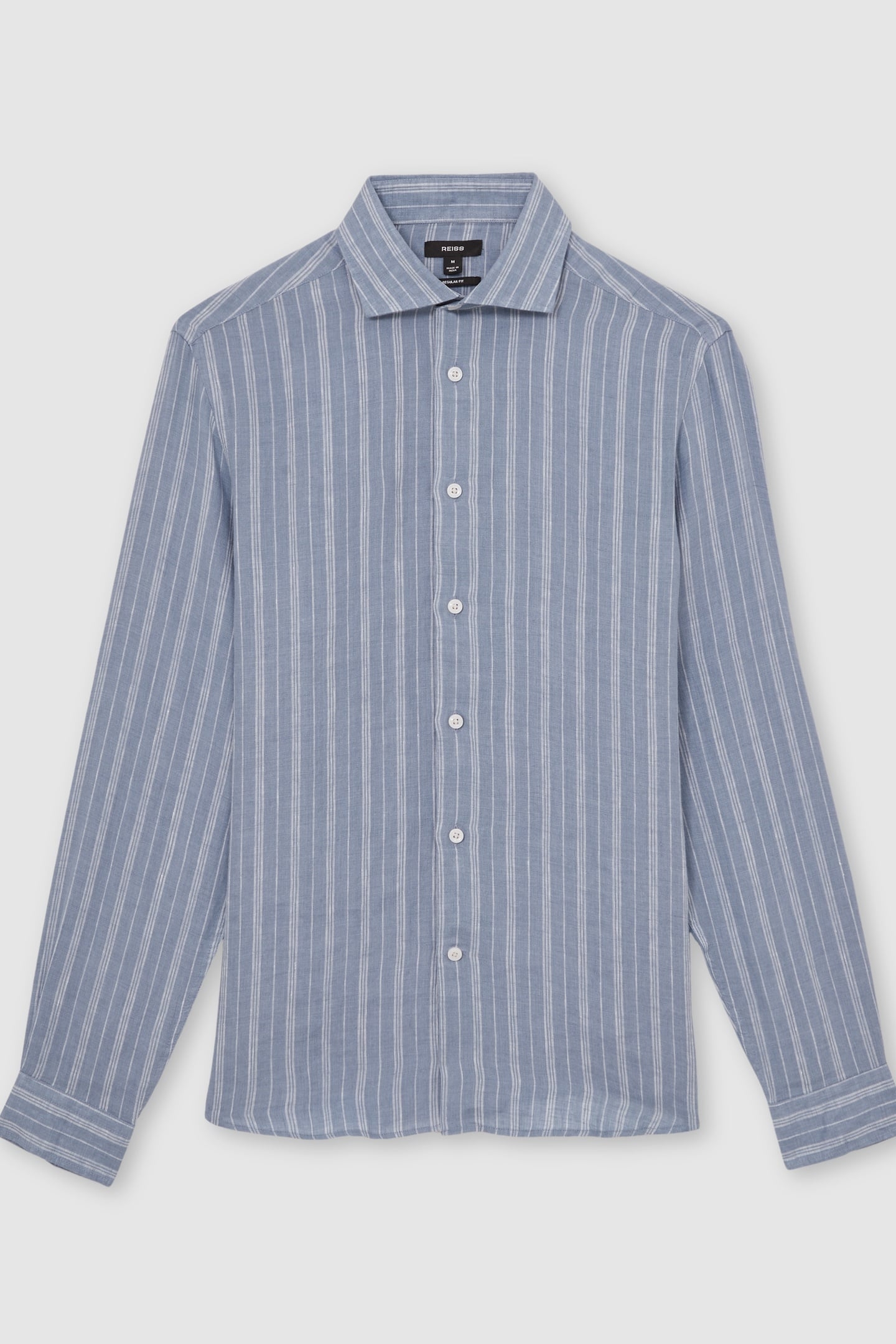 LS LINEN SHIRT AIRFORCE BLUE/WHITE 4