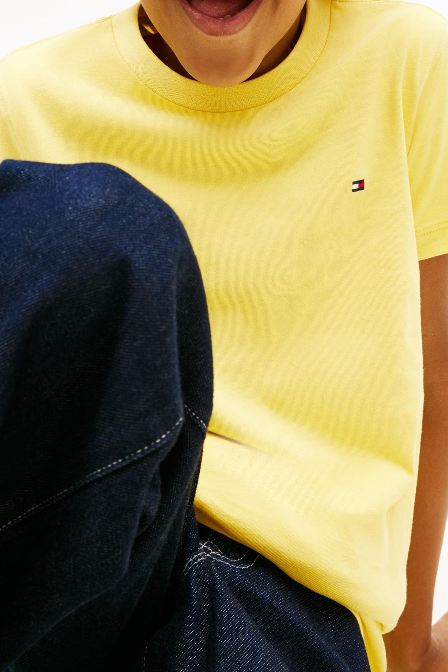 BOYS FLAG EMBROIDERY CREW NECK T-SHIRT YELLOW DAHLIA 4