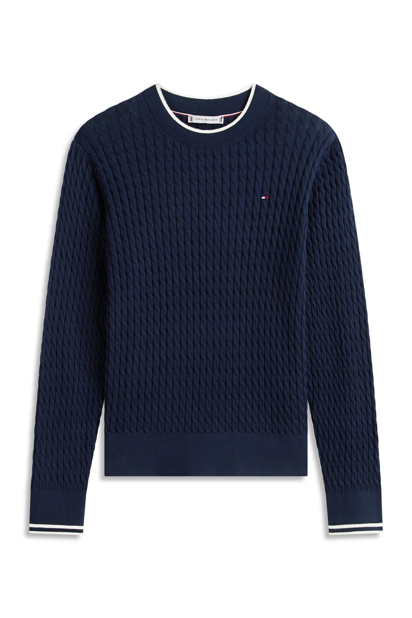 CABLE KNIT CARDIGAN DARK N NAVY TIPPING 5