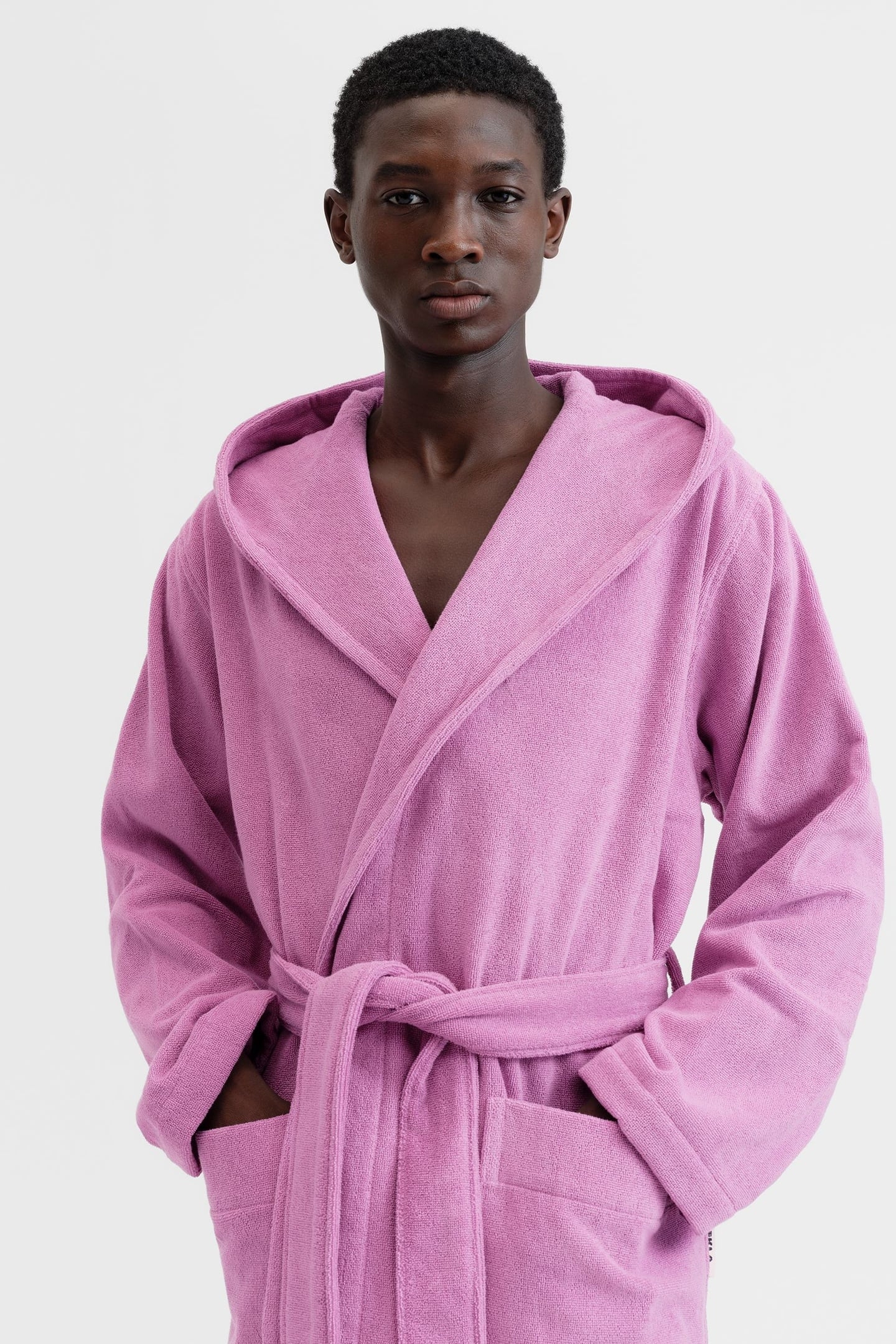 UNISEX HOODED BATHROBE MAGENTA 4