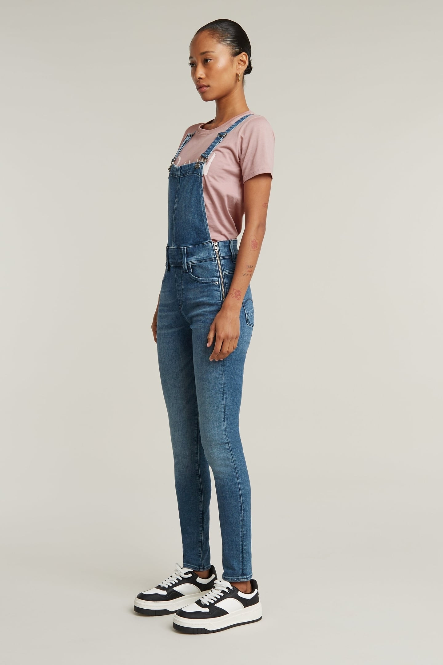 LYNN HIGH WAIST SKINNY OVERALL FADED NEPTUNE BLUE 2