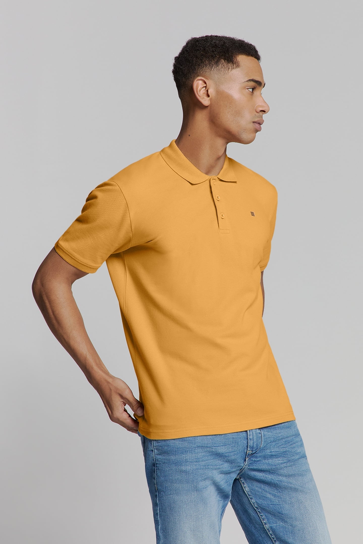 POLO PIQUE SOLID STRETCH YELLOW 2