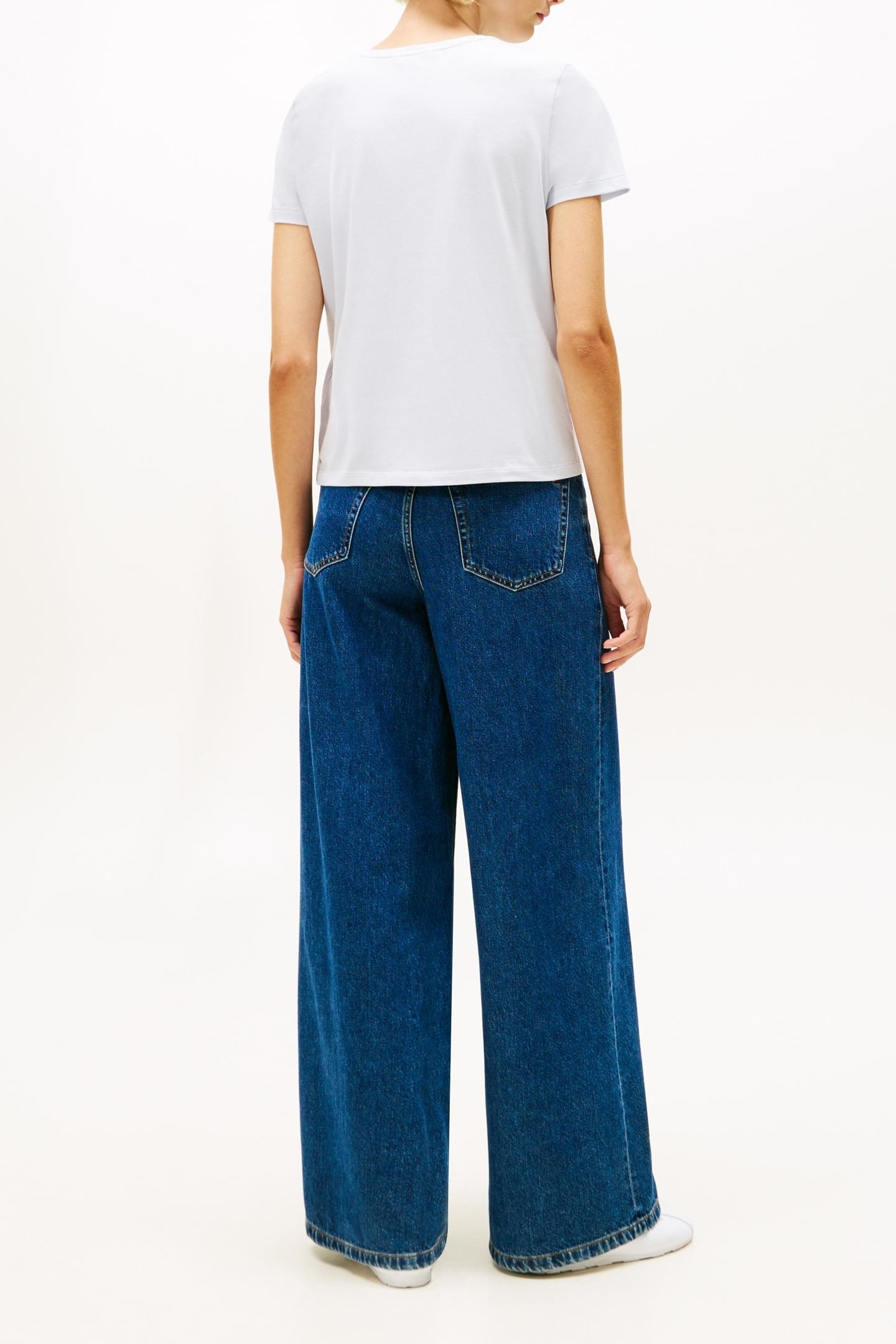 LOGO EMBROIDERY JERSEY CREW NECK T-SHIRT MORNING SKY BLUE 5