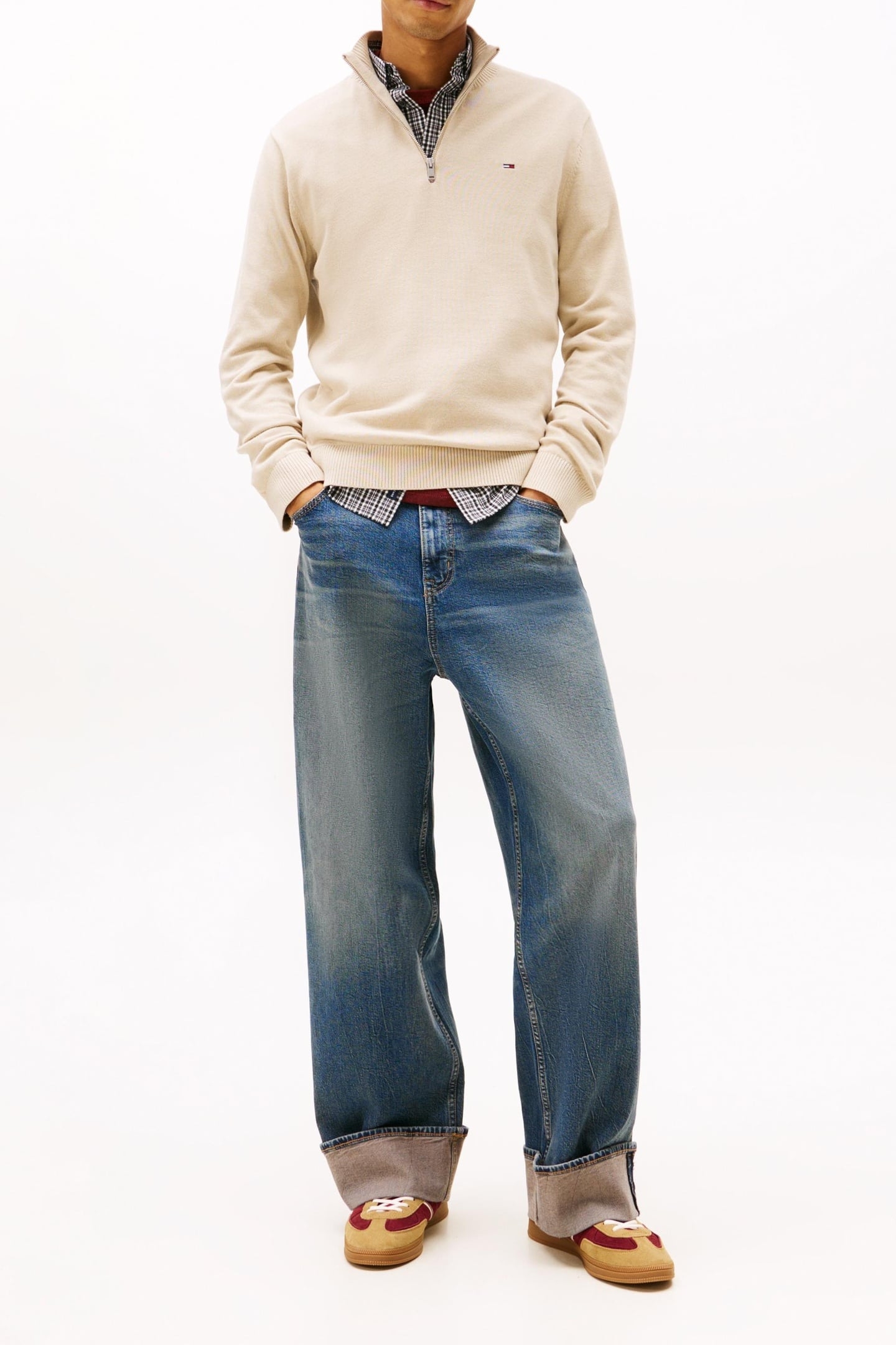 FLAG QUARTER-ZIP SWEATER GULF SAND 2