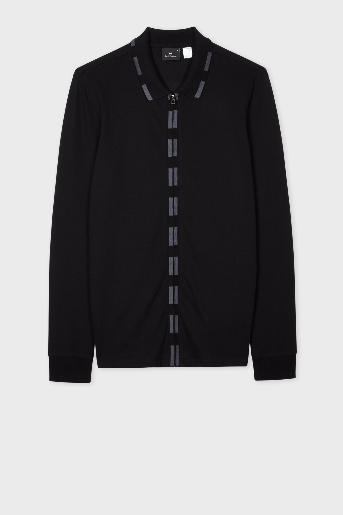 LS ZIP POLO REG FIT BLACK 1