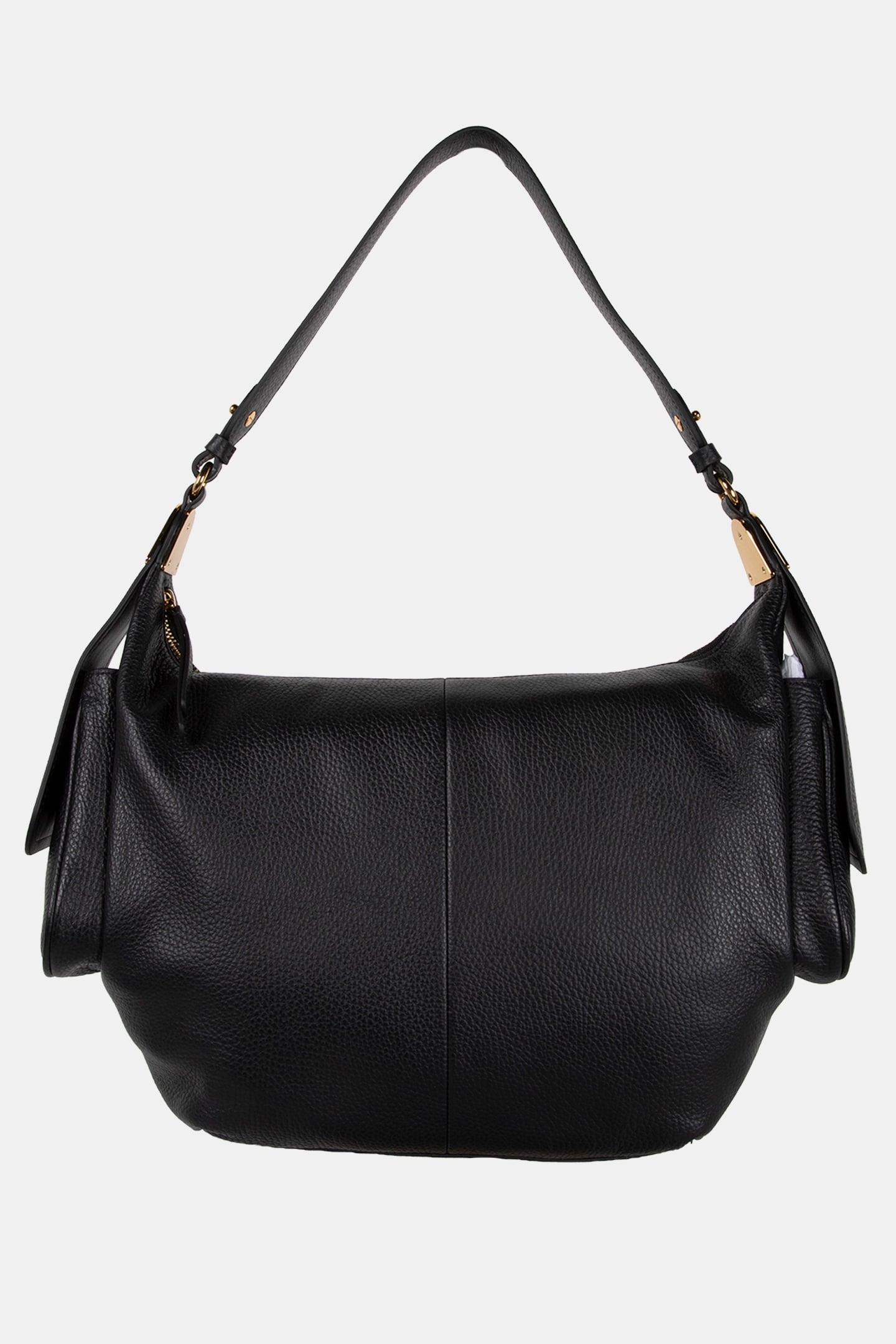 LARGE LEATHER SHOULDER BAG IN BLACK 2