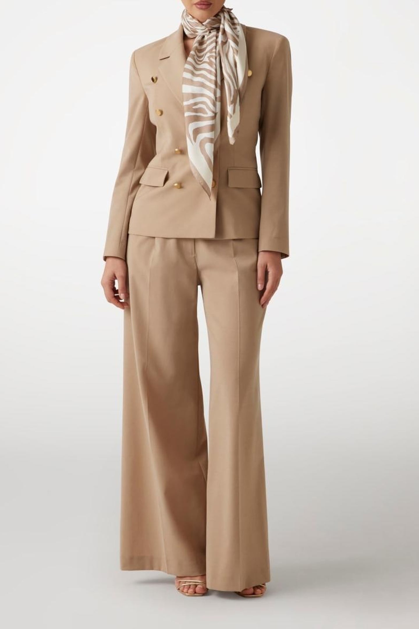 MARCIANO BY GUESS IRINA DOUBLE BREAST BLAZER NATURAL ALMOND 1