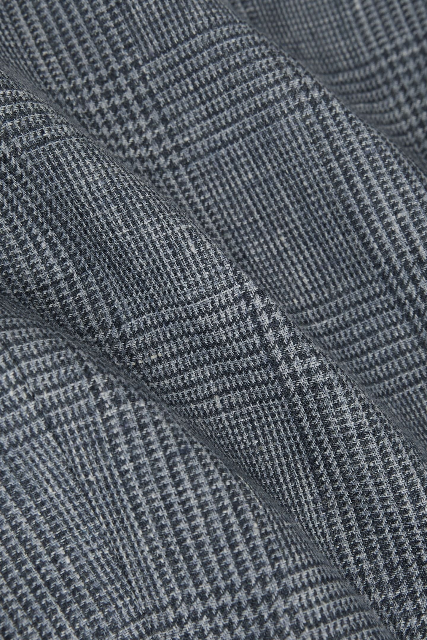 SB 2B NOTCH PRINCE OF WALES CHECK LINEN BLAZER SOFT BLUE 8