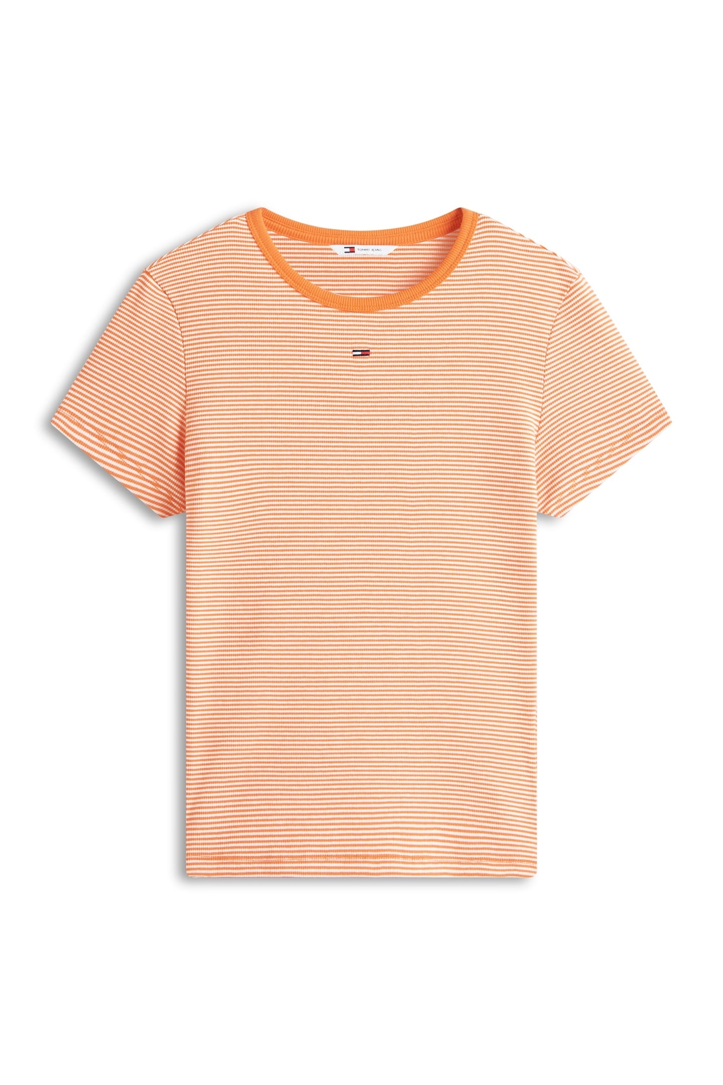 SLIM ESSENTIAL T-SHIRT ORANGE/ECRU STRIPE 4