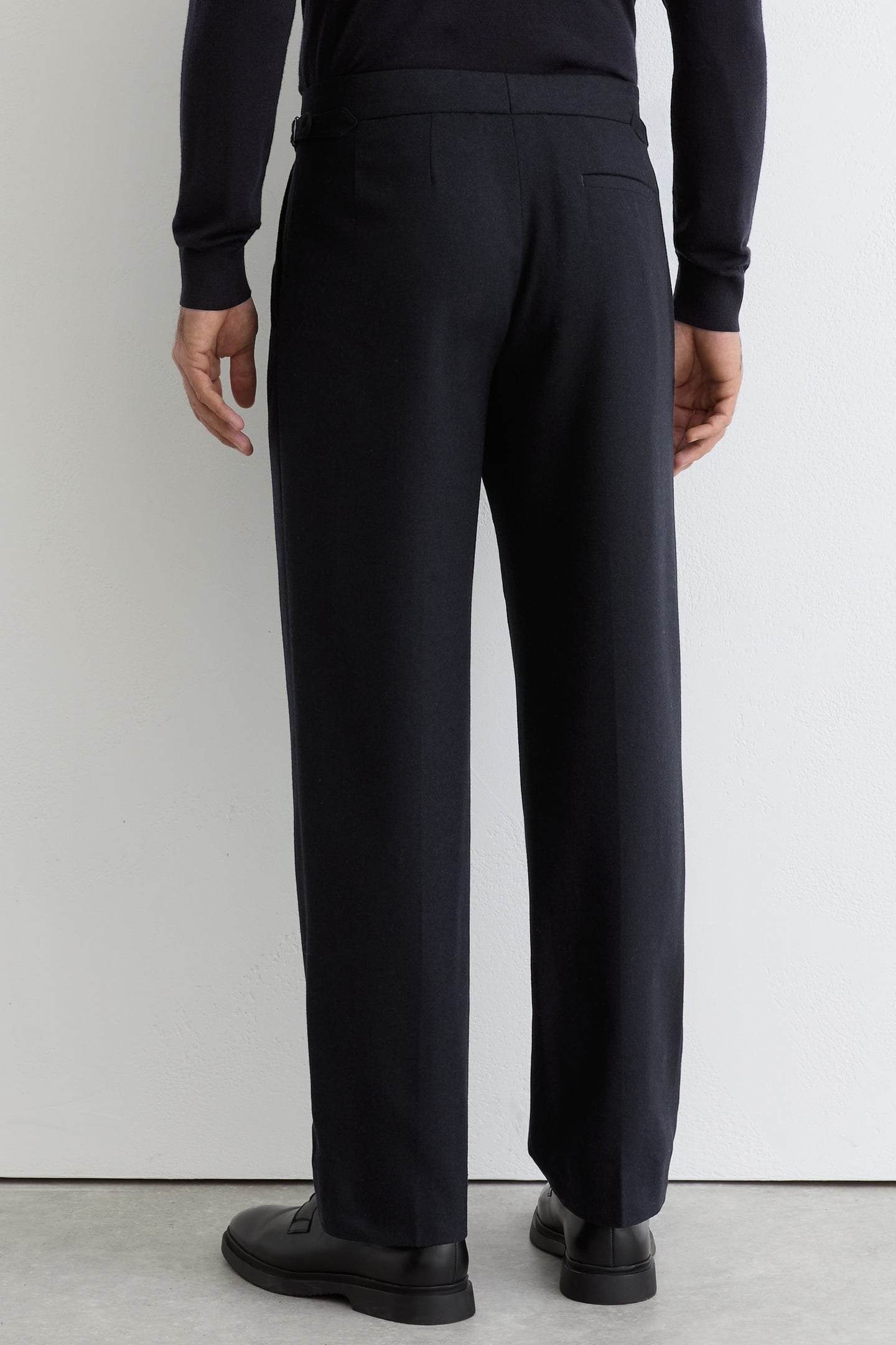 FLANNEL WIDE LEG TROUSER NAVY 3