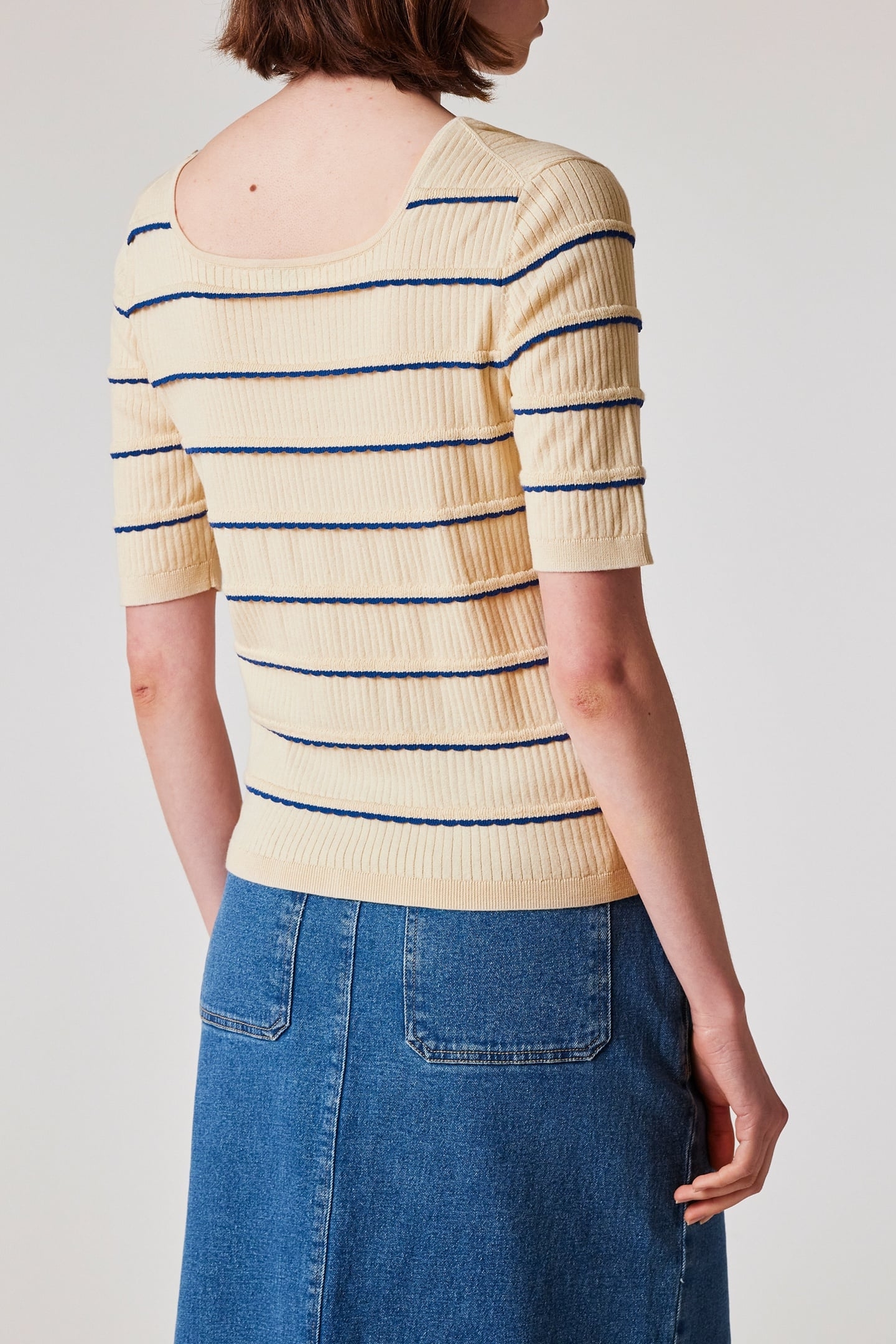 KNITTED SS TOP IVORY 2