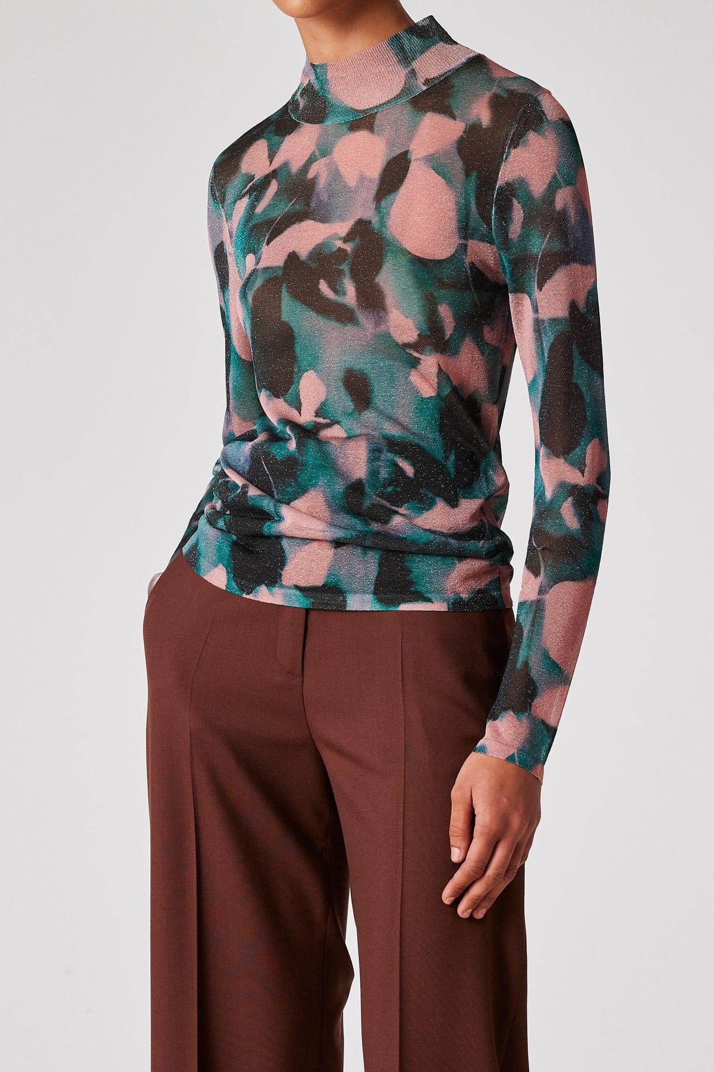 KNITTED SWEATER HIGH NECK PETROL GREEN 1