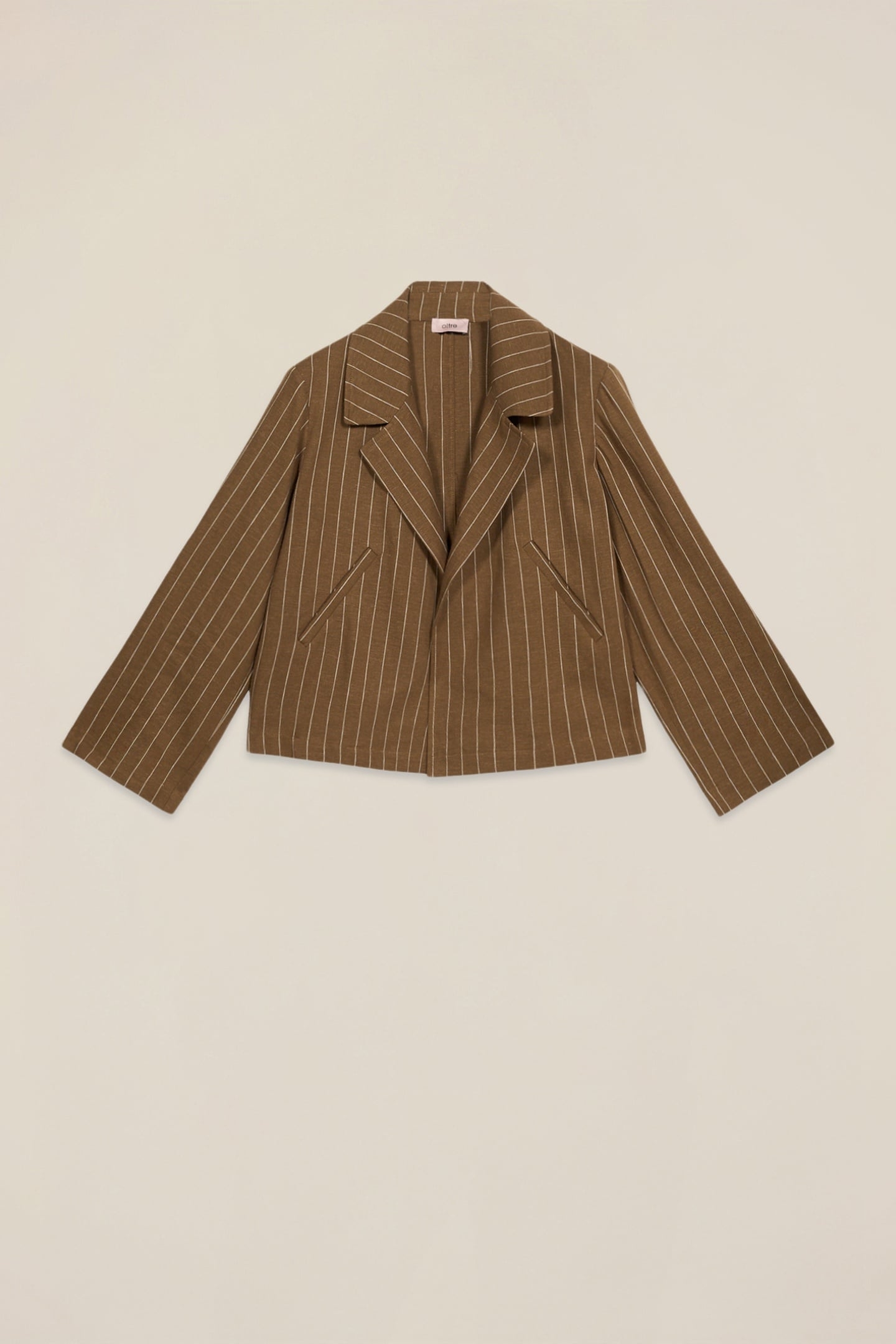 UNSTRUCTURED LINEN BLEND JACKET BROWN 3