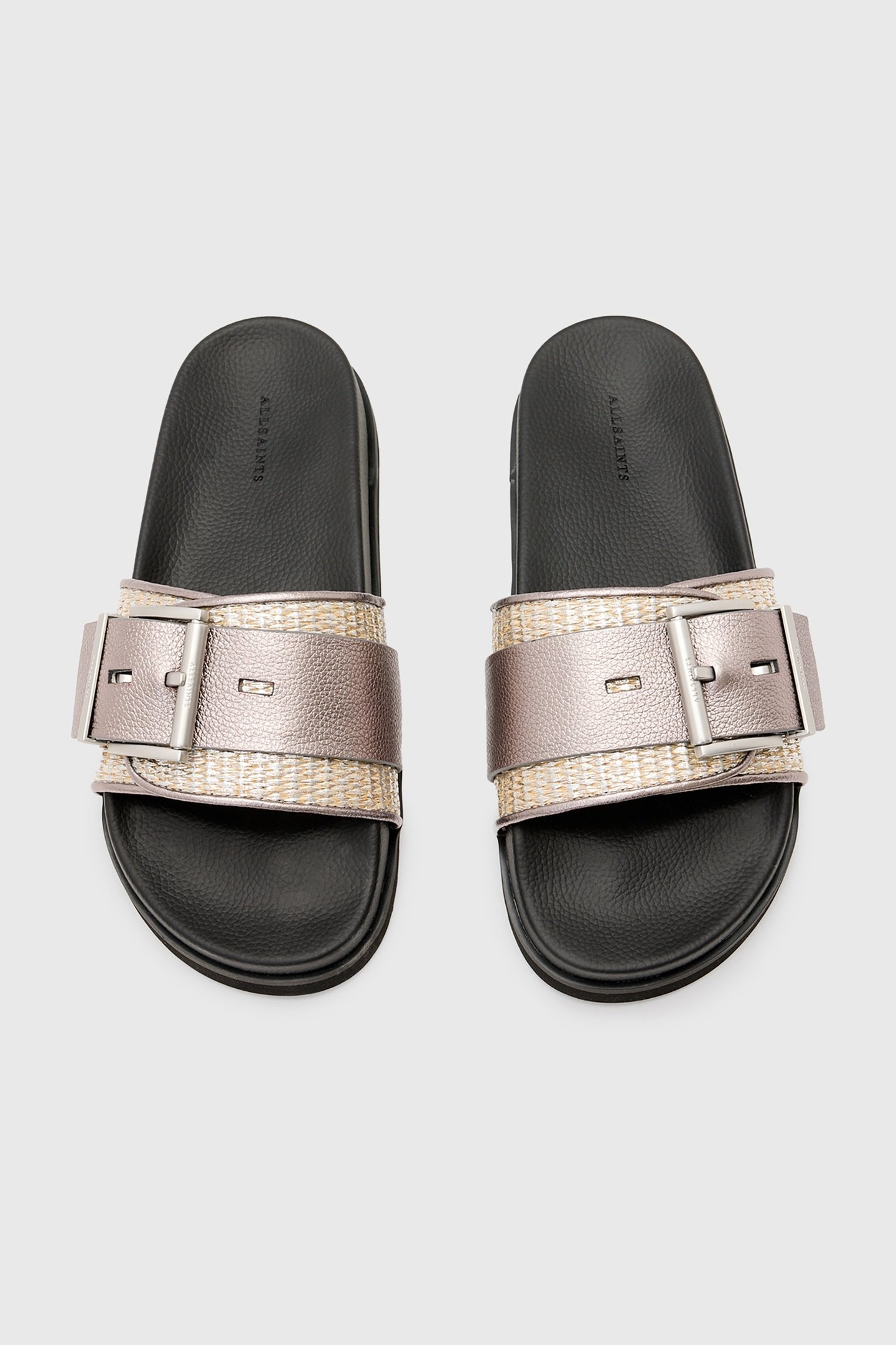 ELLIE RAFFIA SLIDER SILVER 2