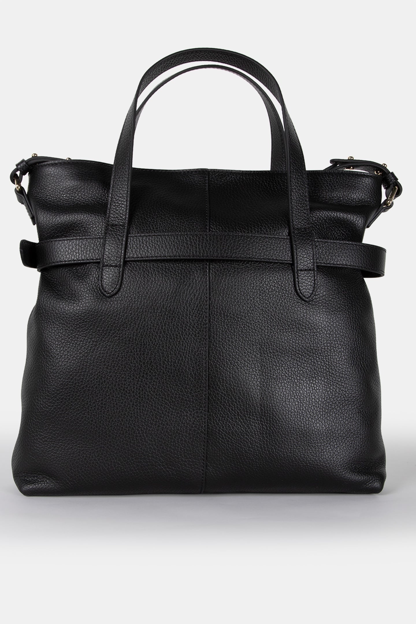 LARGE LEATHER TOTE BAG IN BLACK 4