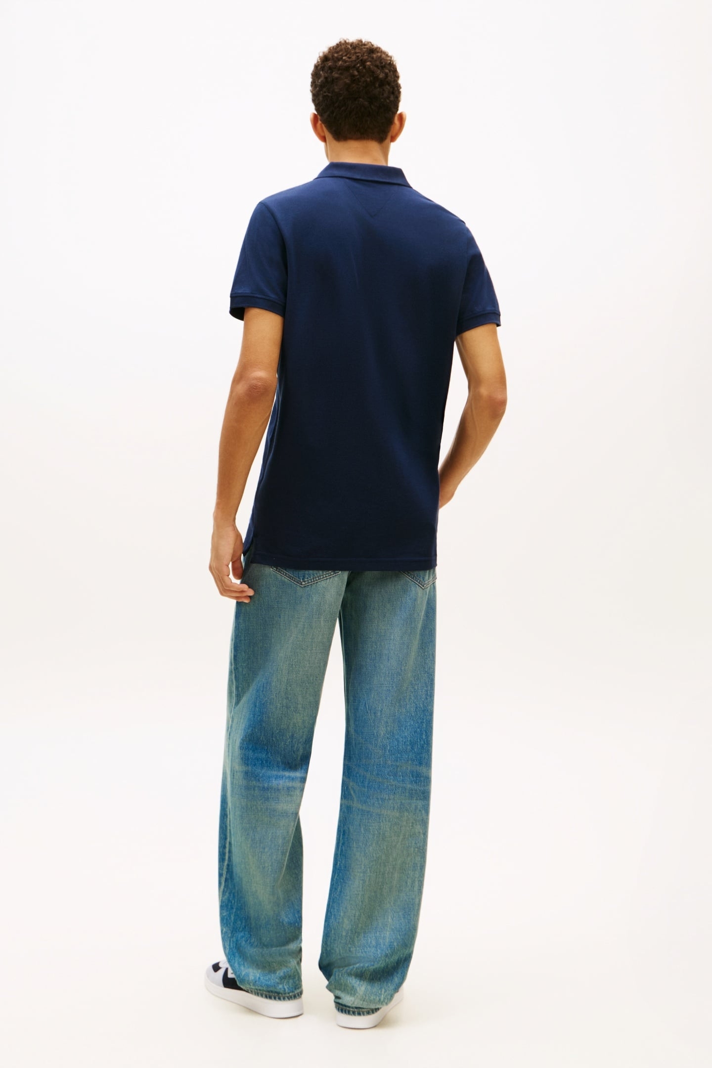 FLAG SLIM FIT PIQUE POLO SHIRT DARK NIGHT NAVY 2