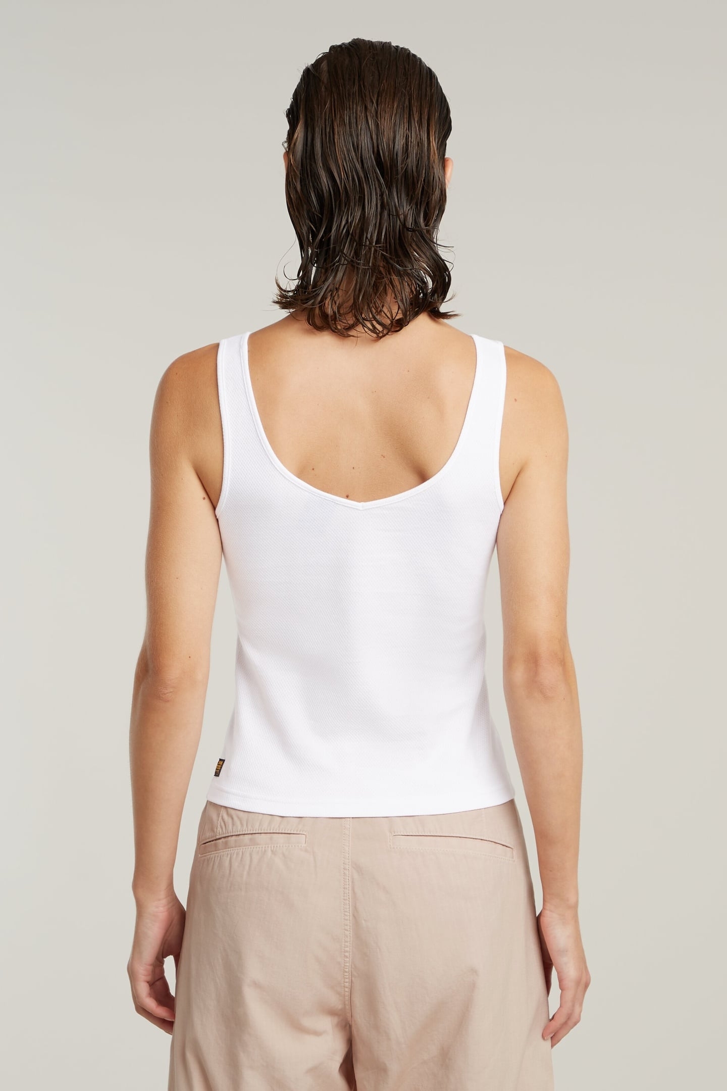 ASYMMETRICAL ZIP SLIM TANK TOP WHITE 2