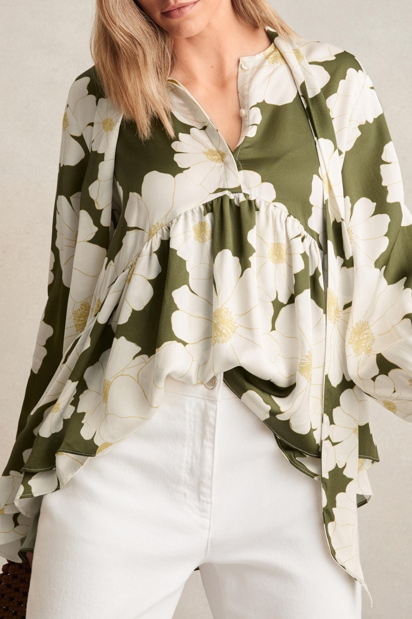 FLORAL SWING TOP IVORY/GREEN 4