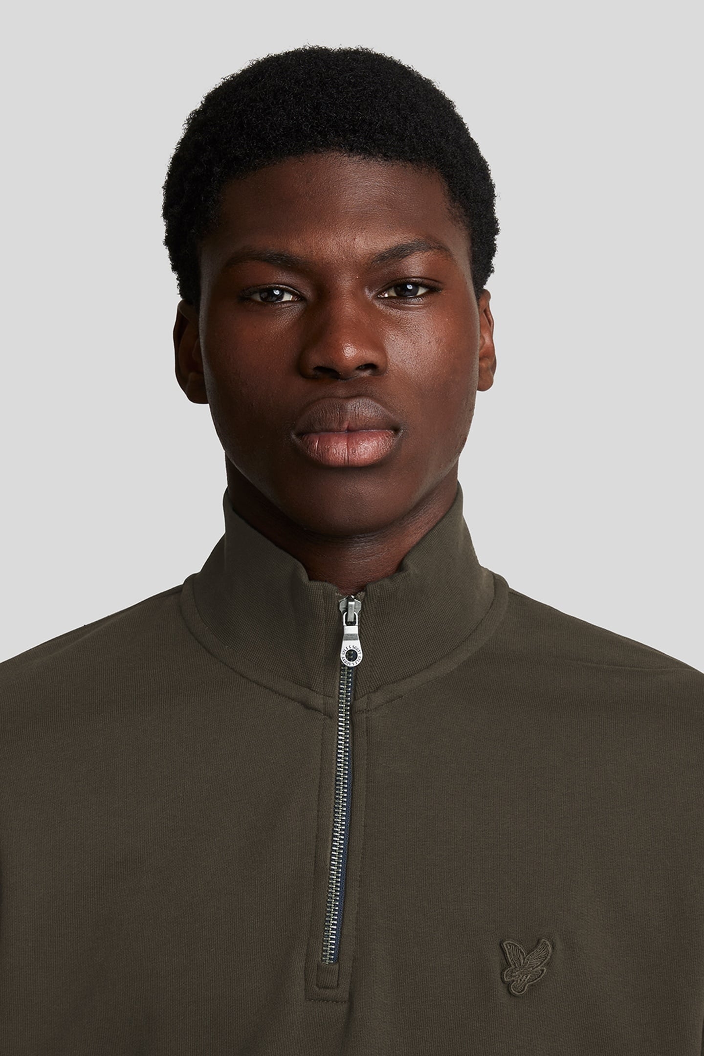 TONAL EAGLE QUARTER ZIP SWEAT FORM GREEN 5