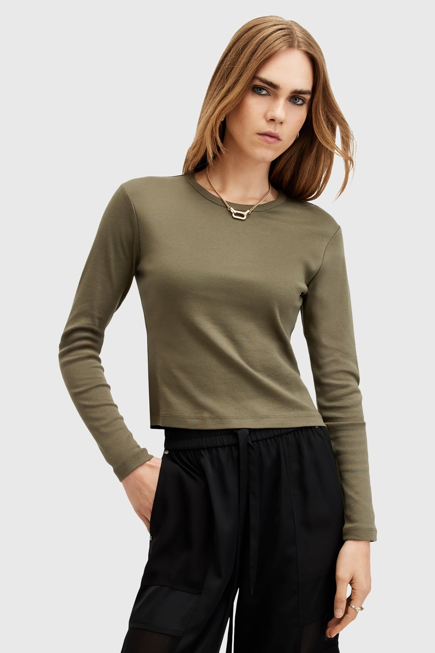 STEVIE LS TEE TARMAC GREEN 1