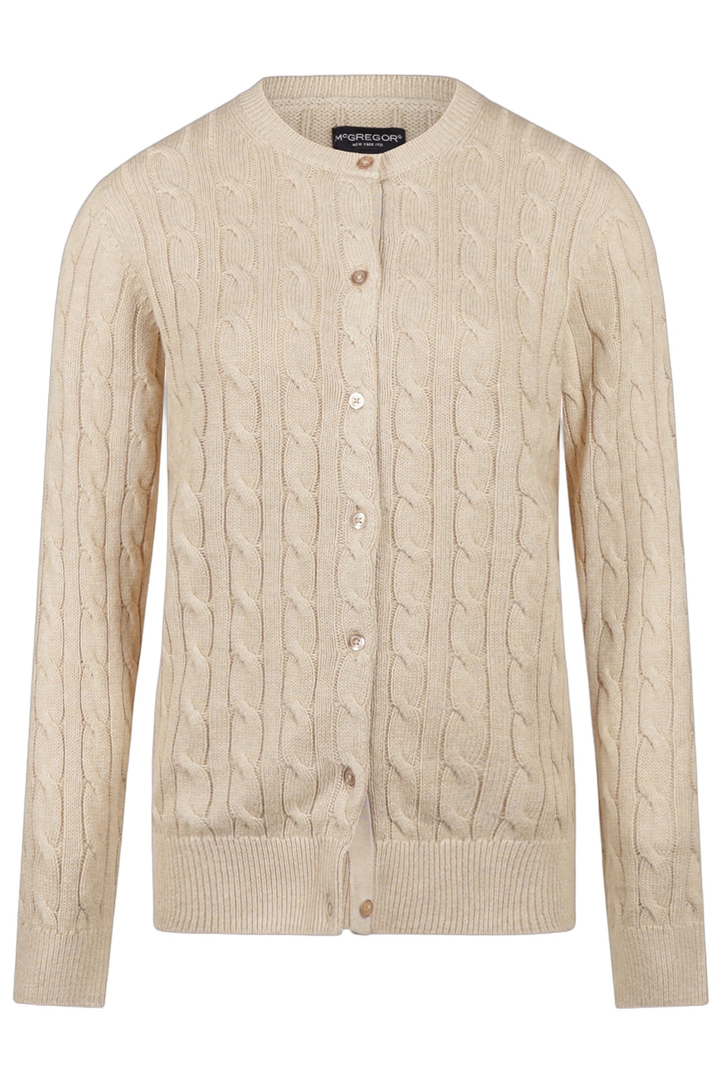CABLE BUTTON CARDIGAN SAND 3